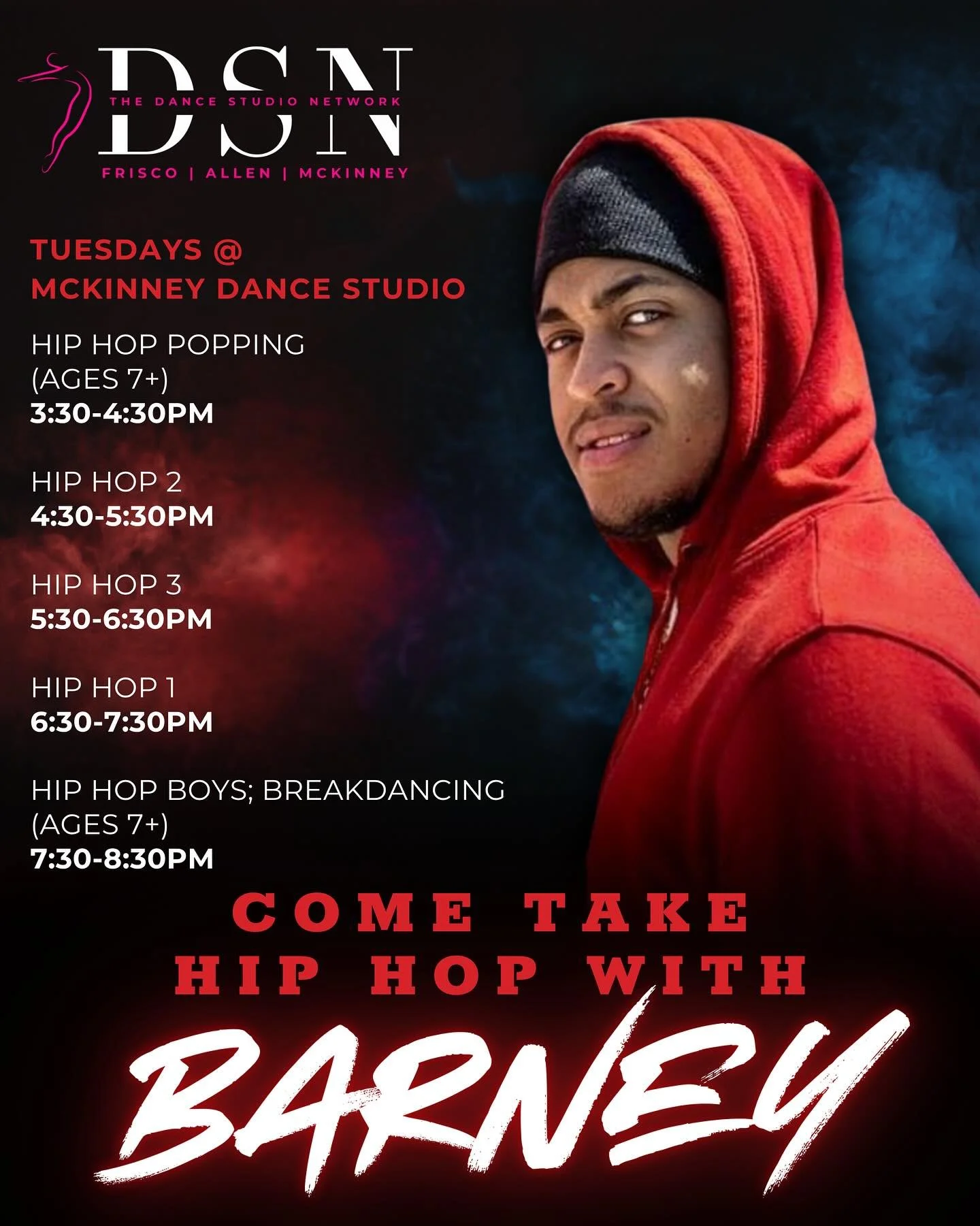 Come take hip hop with Barney @alexander_barnes on Tuesdays @mckinneydancestudio !!

THIS is where hip hop lives &mdash; raw, real, and unapologetic! 🔥 From the first beat drop to the last stomp, Barney&rsquo;s gonna push your limits, get you out of