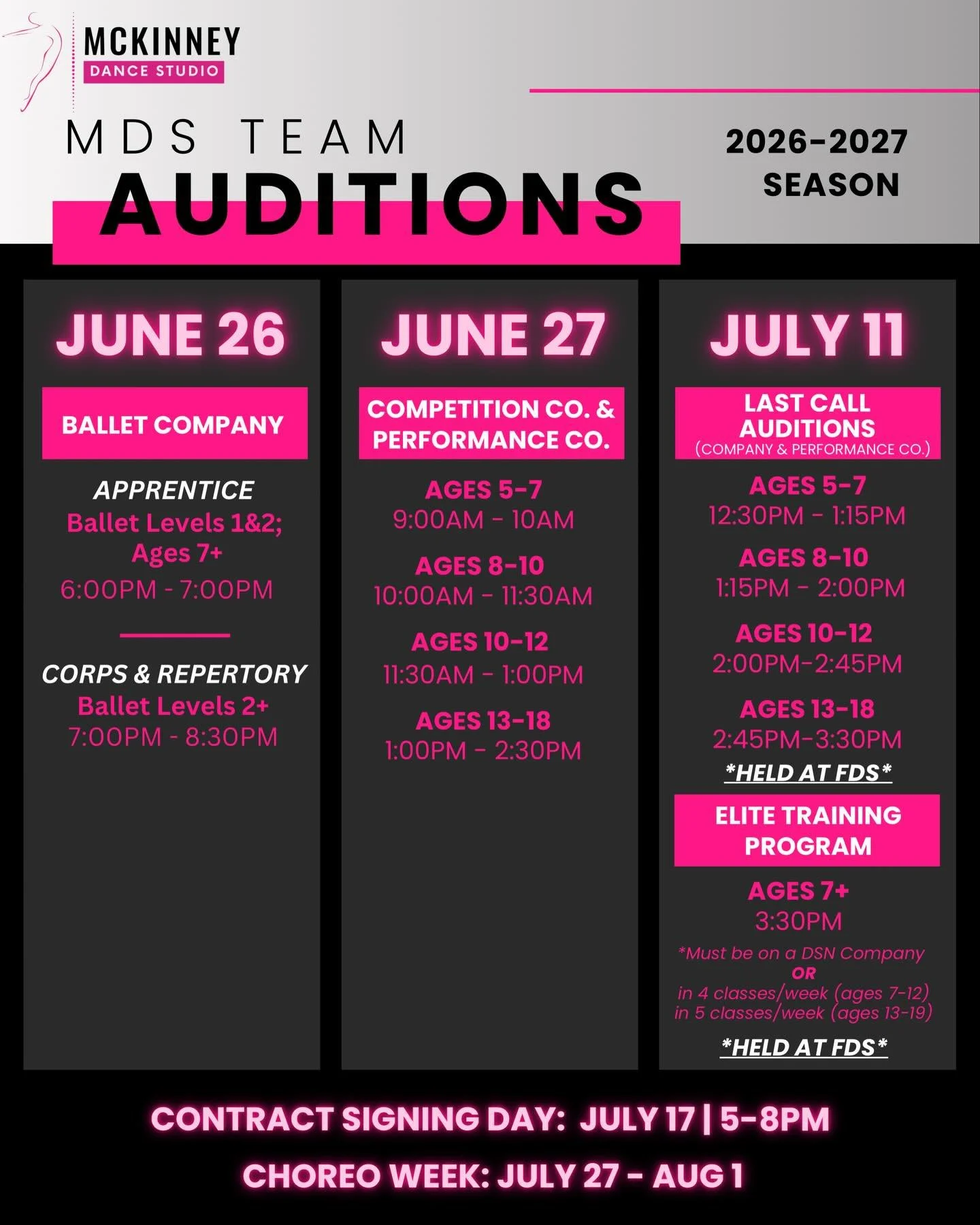 🚨 TEAM AUDITIONS 🚨 

We&rsquo;re turning up the heat this summer and we&rsquo;re looking for dancers ready to train, grow, and SHINE. 🌟 🔥 

Whether you&rsquo;re looking for competitive training, performance opportunities, or a team experience tha