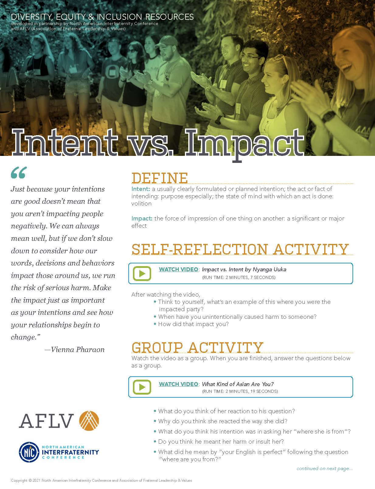 Intention vs. Impact
