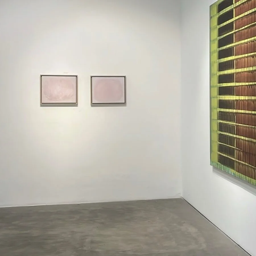 Three recent works on display as part of the group exhibition at Saleh Barakat Gallery until May 14. From the series &lsquo;you said bruise, I said flower, planet, anything&rsquo;.