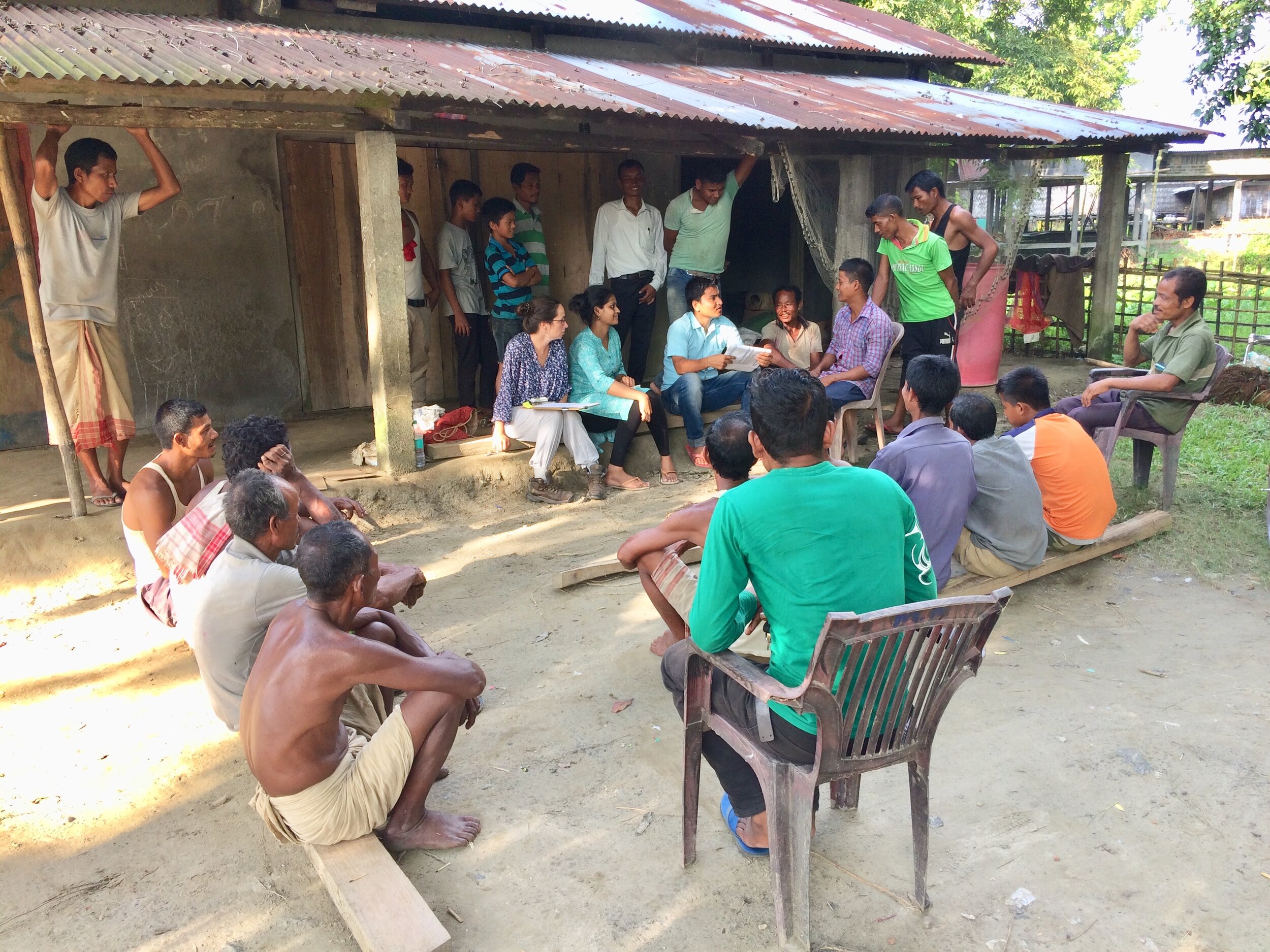 Focus Group Discussion with masons in a village of Lakhimpur district