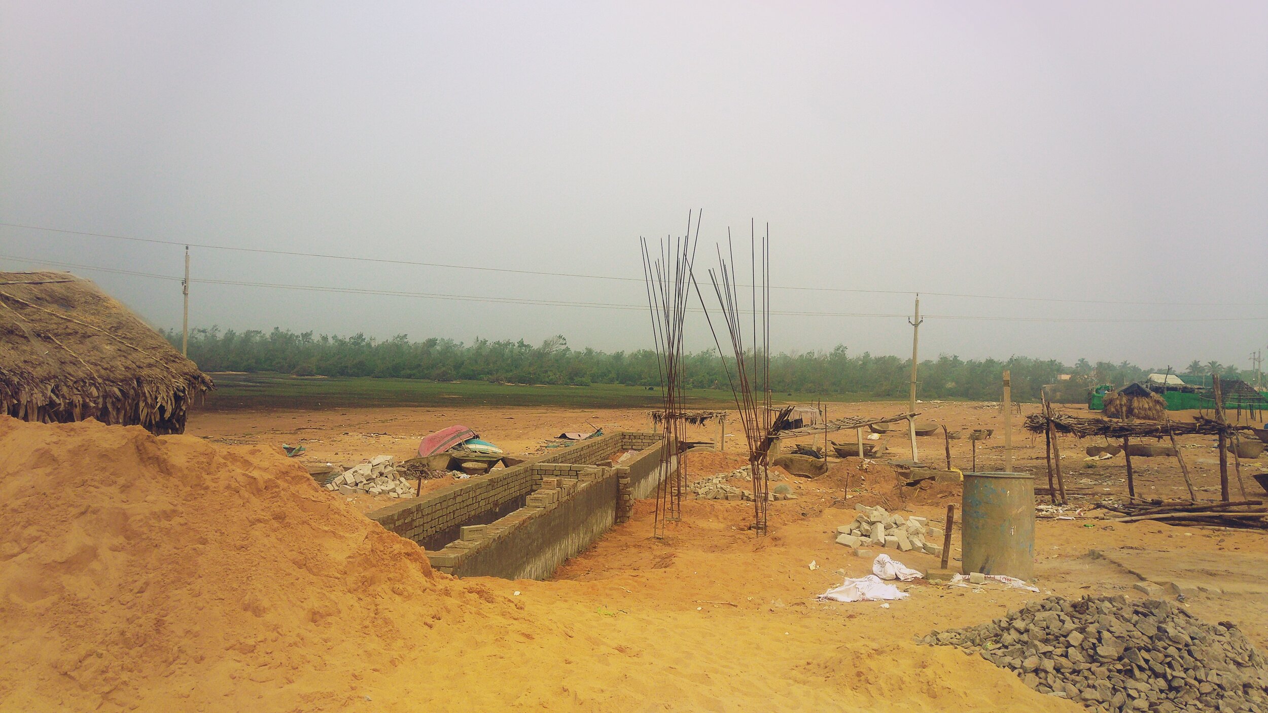 Community infrastructure getting built as part of the slum upgradation plan
