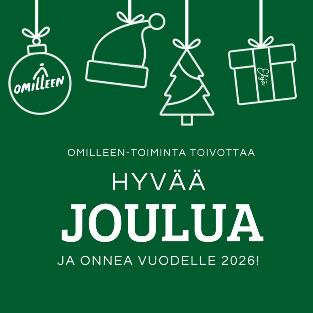 Omilleen-toiminta toivottaa kaikille rauhallista joulunaikaa - kiitos kuluneesta vuodesta upeat vapaaehtoisemme, nuoret, kokemusasiantuntijat ja yhteisty&ouml;tahot! Jatkamme j&auml;lleen vuonna 2026! ✨