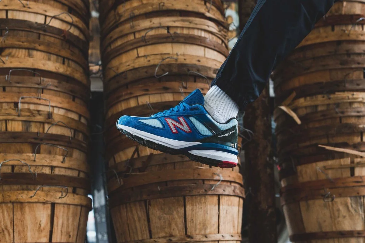 blue and gold new balance 990