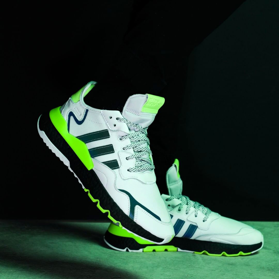 adidas nite jogger white green
