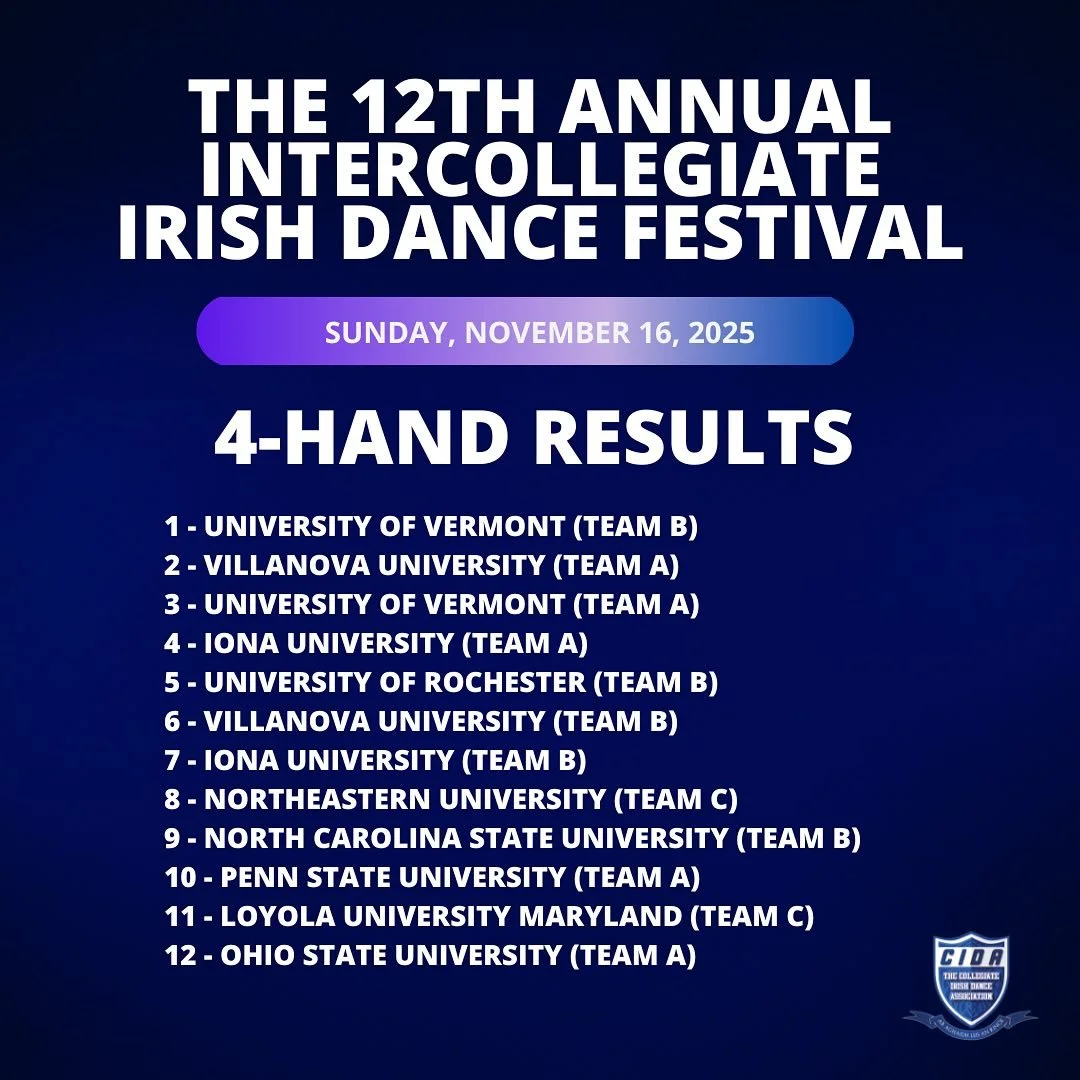 💜💙 Villanova Intercollegiate Irish Dance Festival 2025 Results 📢

Congratulations to @uvmcelticcats, winners of an incredible 4H competition!