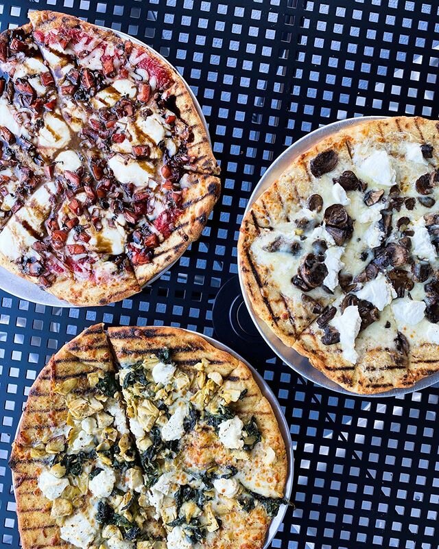 NEW! Bistro Grilled Pizzas are here for the summer! We think they taste great while enjoyed on our new patio 😎🍕