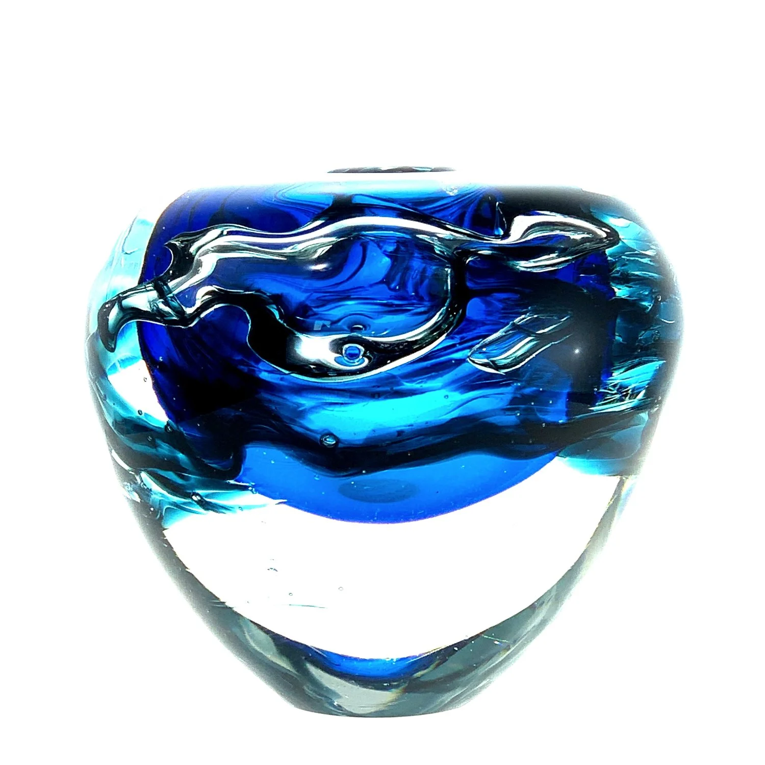 Ocean Currents Hand Blown Glass Caged Jewel by Alison Vincent