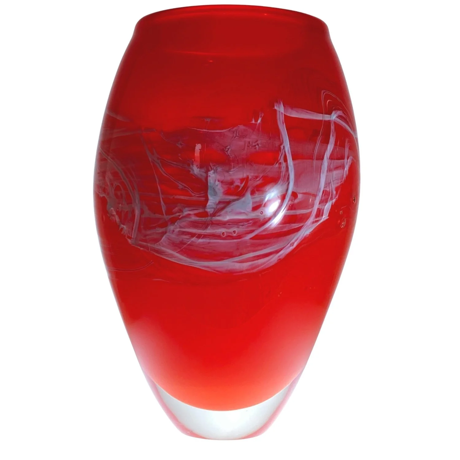 Lava Vase in Poppy Red Hand Blown Glass by Alison Vincent