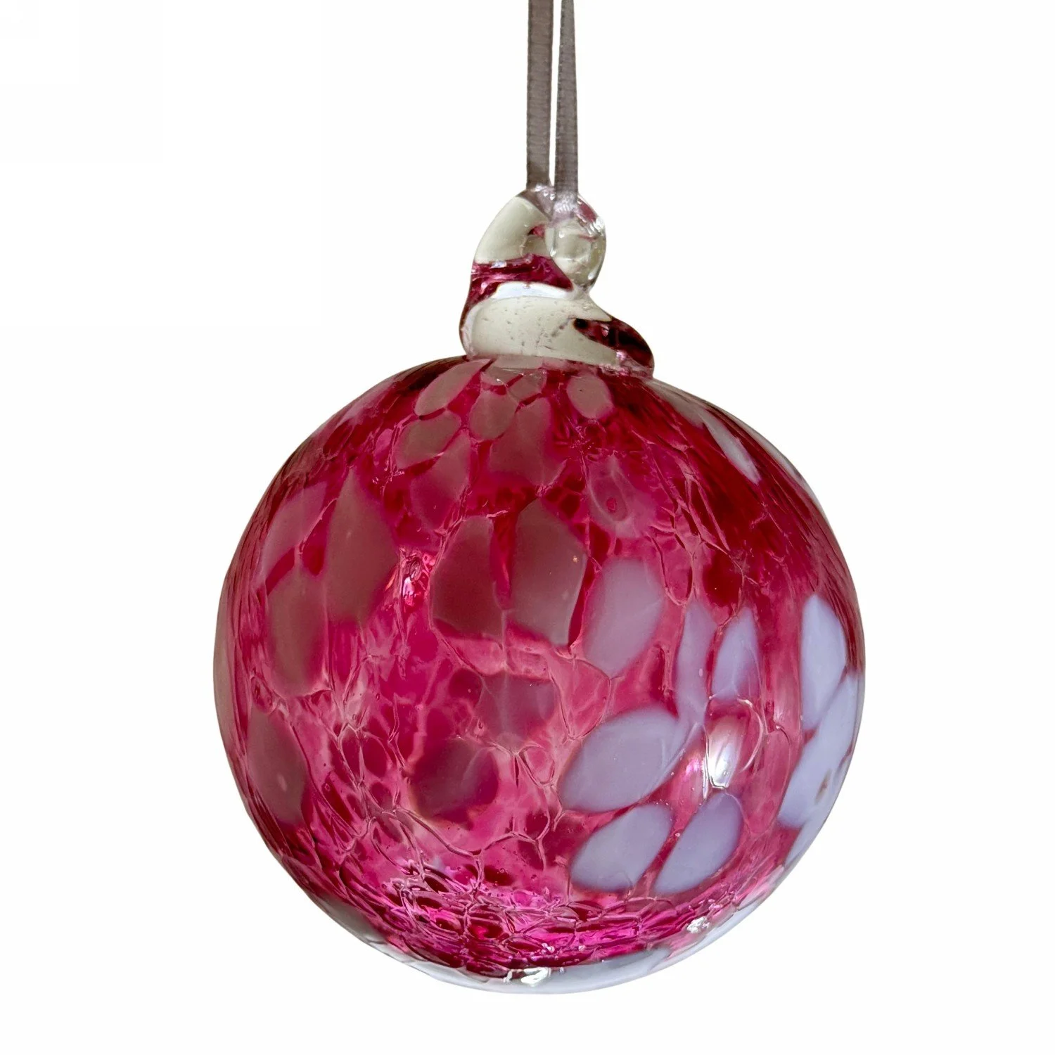Pink Snow Bauble by Alison Vincent