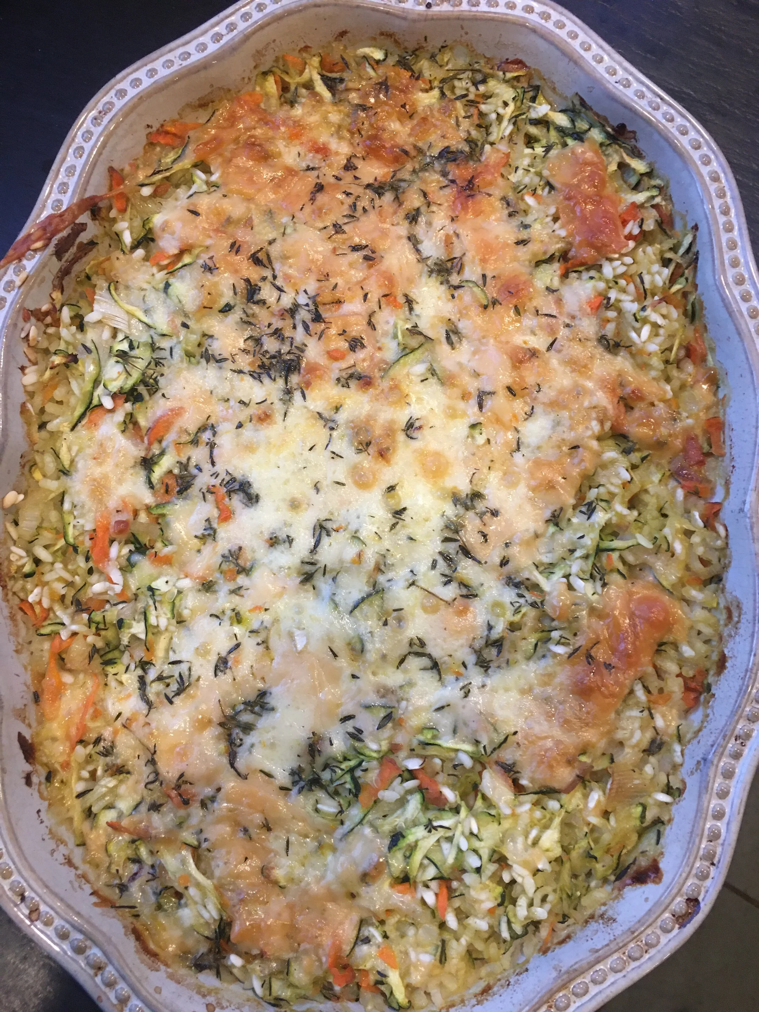 Rice Zucchini and Cheese Gratin 