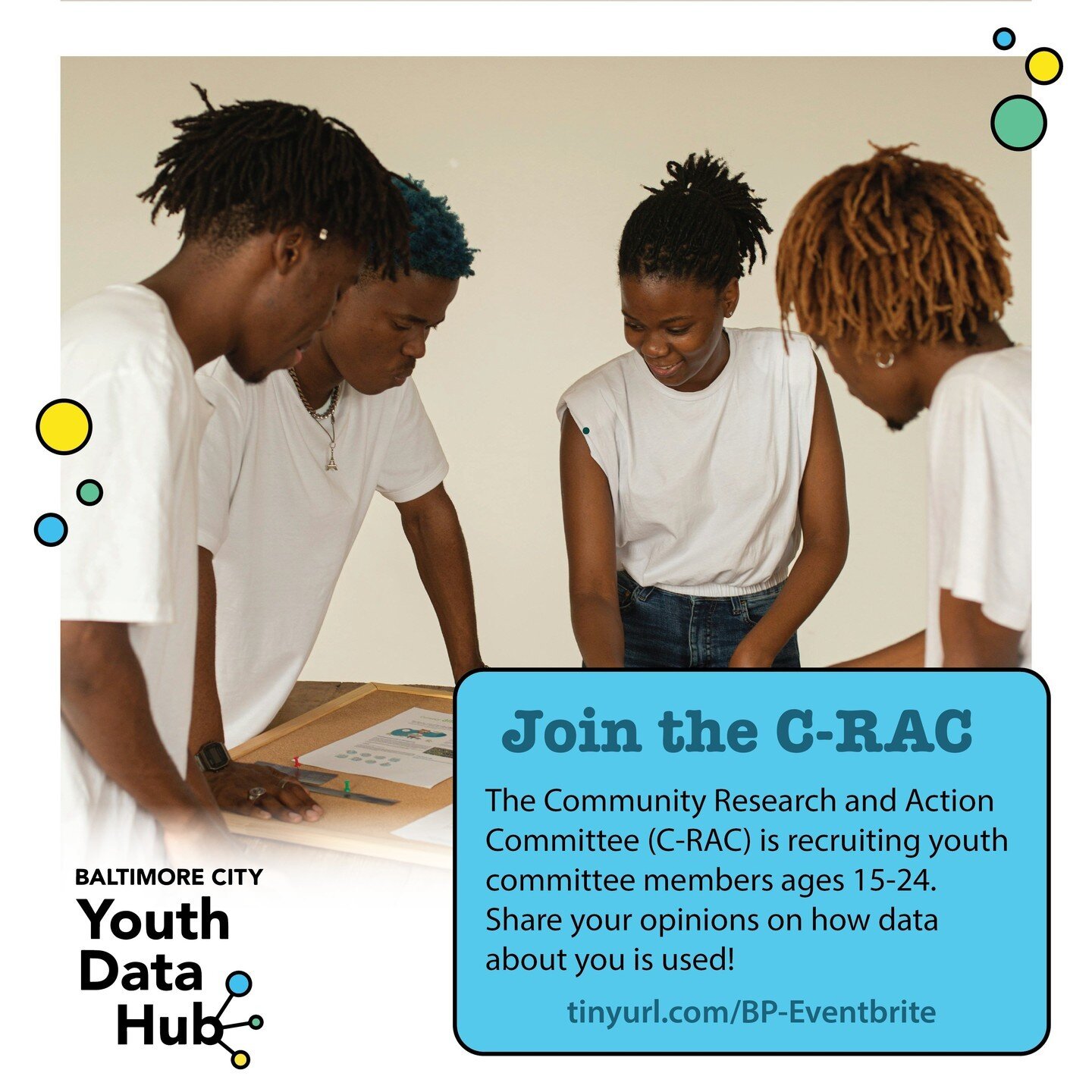 Sessions start tomorrow! Don&rsquo;t miss out on learning more about the Baltimore City Youth Data Hub and how to help guide its work. Register now: tinyurl.com/BP-Eventbrite.

Session 1: TOMORROW 11am VIRTUAL (use code &quot;CRAC-410&quot; to unlock