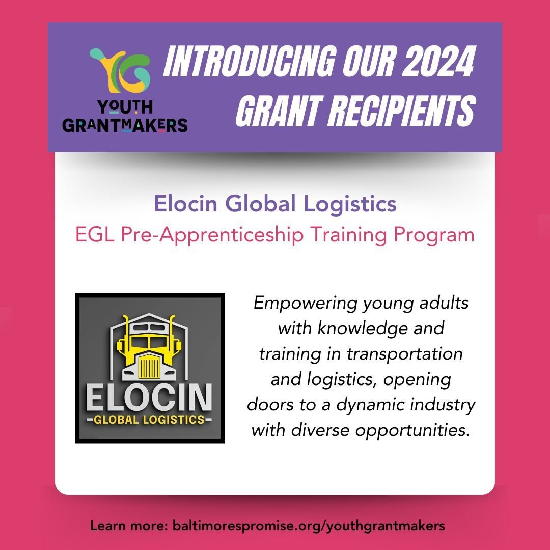 Today&rsquo;s Youth Grantmakers&rsquo; grantee is @elocinglobal_logistics&rsquo; EGL Pre-Apprenticeship Training Program! 

Empowering young adults with knowledge and training in transportation and logistics, the YGs are proud to be funding 15 traini