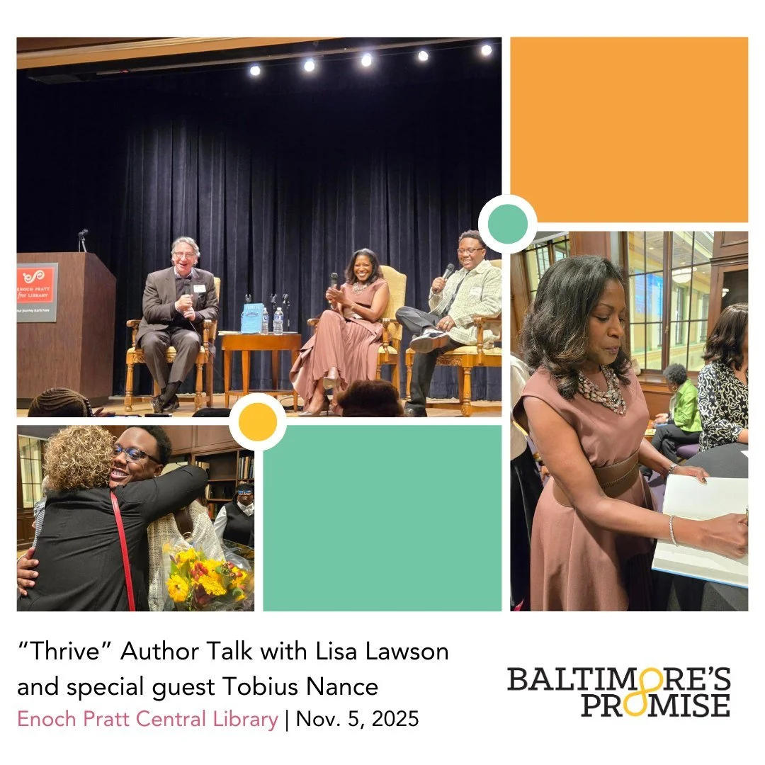 It was a joy to hear two incredible members of the Baltimore&rsquo;s Promise community in conversation yesterday&mdash;Lisa Lawson, President and CEO of @annieecaseyfdn and Board Co-Chair of Baltimore&rsquo;s Promise, and Tobius Nance, Community Advi