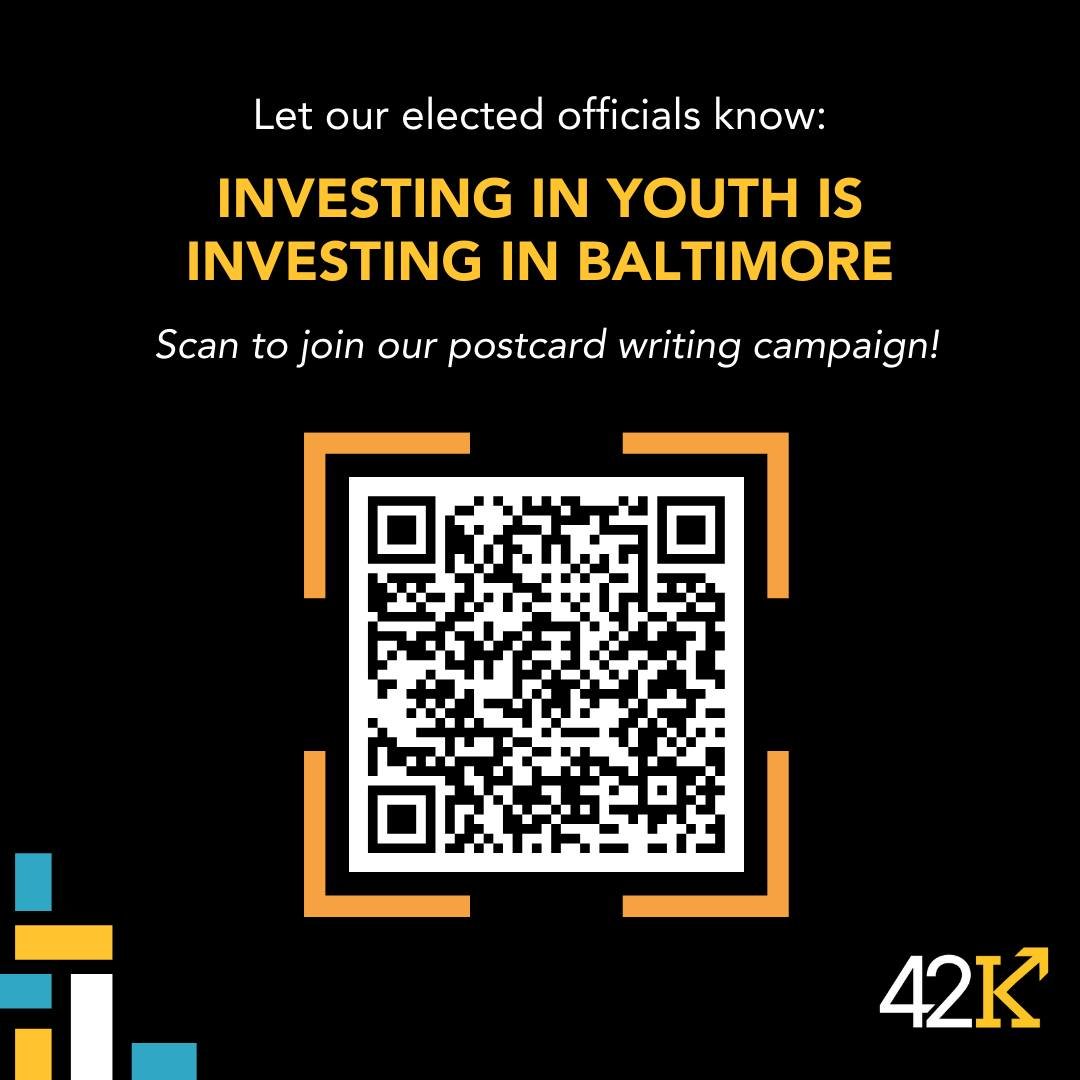 Real stories make real impact.
 
Show our elected officials how investing in youth strengthens Baltimore. Add your voice to our postcard writing campaign: Scan the QR code or visit the Linktree in our bio!

#AnnapolisHereWeCome #YouthAdvocacy #BPInAn