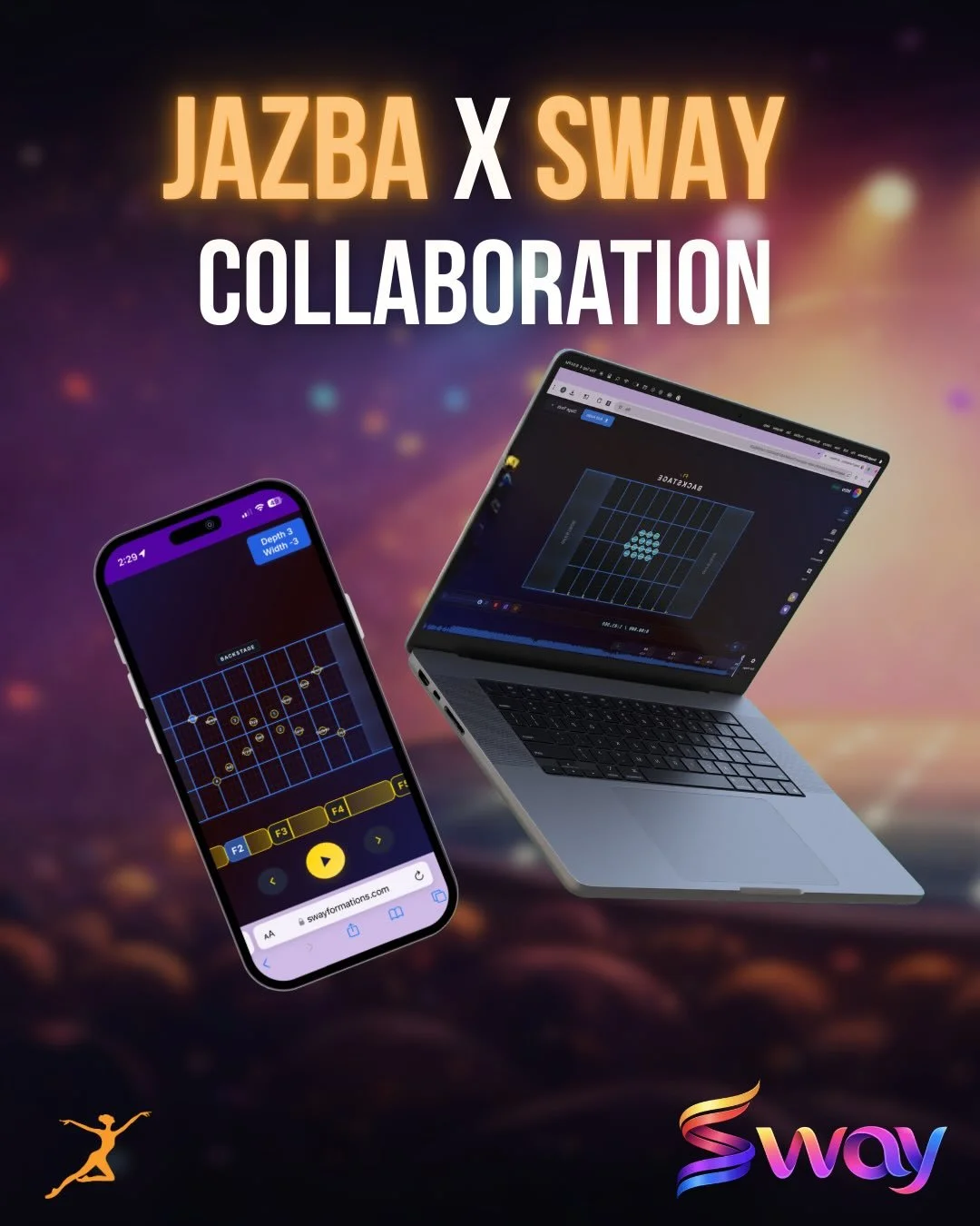 Jazba is excited to announce our collaboration with @swayformations!

Sway will be gifting 1 month free to all participating teams at Jazba 2026 and can be used as teams prepare for their upcoming comps!

If you have any questions or want to learn ab