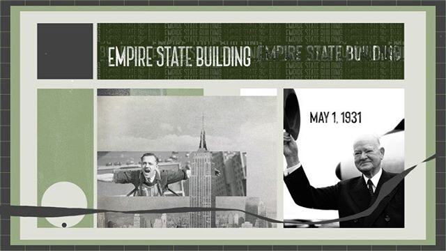 -EMPIRE-

Pressing a button from the White House President Herbert Hoover turned on the lights, officially opening Empire State Building to the public May 1st 1931.  Designed by Shreve, Lamb and Harmon, the Empire State Building is located on 5th ave