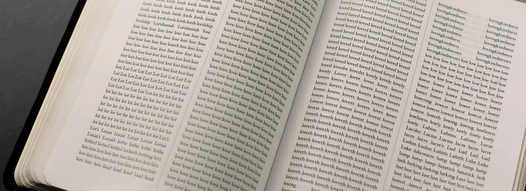 Sideline Collective has Rearranged the Entire Bible into Alphabetical Order