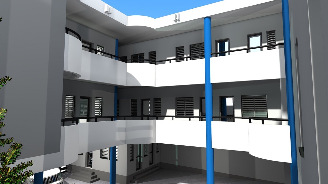 Vue 3D de l'extension des étages du Centre Social ANYMA