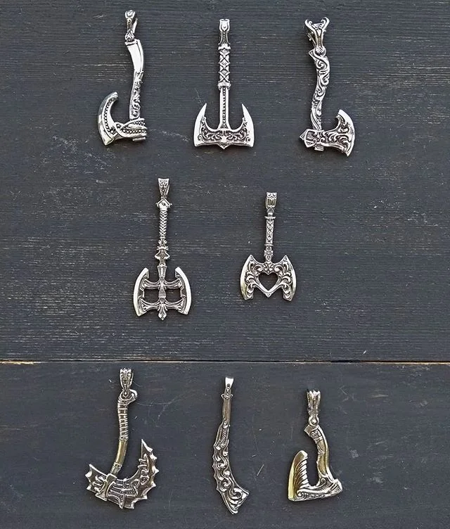 Entire collection of axes available in our online store captured on one picture. #mytotem #axe #axependant #pendantsformen #pendantsforwomen  #jewelryformen #jewelryforwomen #jewelryfashion #fashionjewelry #fashion #jewelrydesign #sterlingsilver #ste