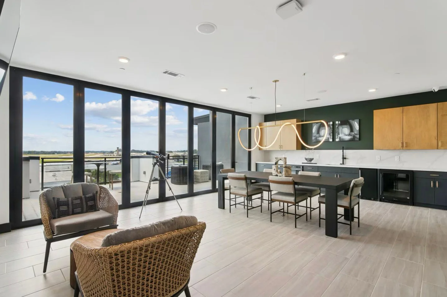 Creative A developed a complete art package for The Hawkins, a luxury apartment community located near the private Chamblee Airport in Chamblee, Georgia. Inspired by its aviation setting, the design blends sleek, modern aesthetics with subtle nods to