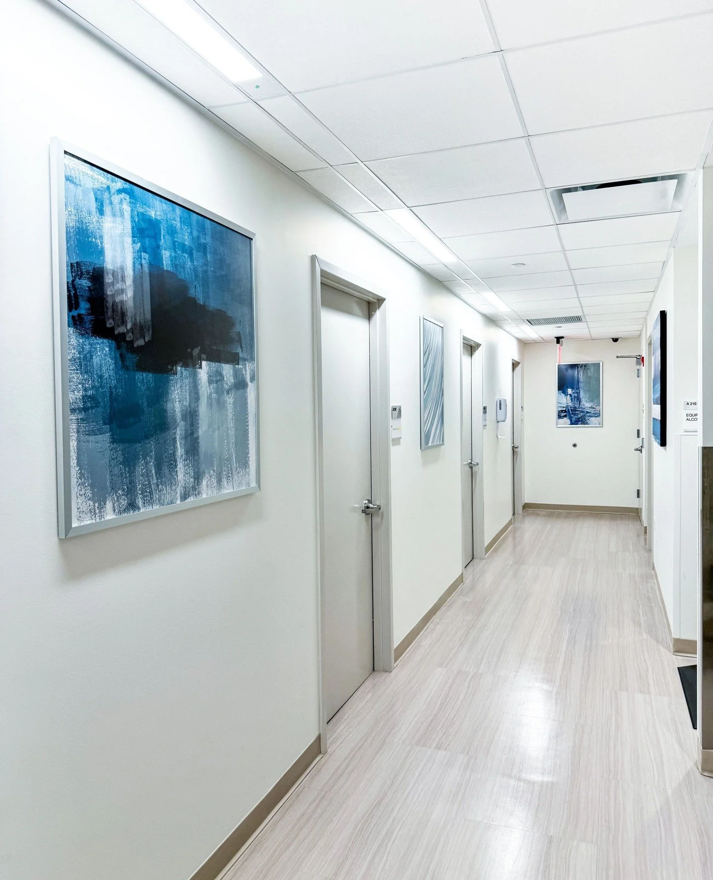 Capturing the essence of New York City, this curated art package for Mount Sinai Morningside blends timeless black-and-white imagery with the soothing blues of Mount Sinai&rsquo;s branding. Iconic cityscapes and architectural details celebrate the ri