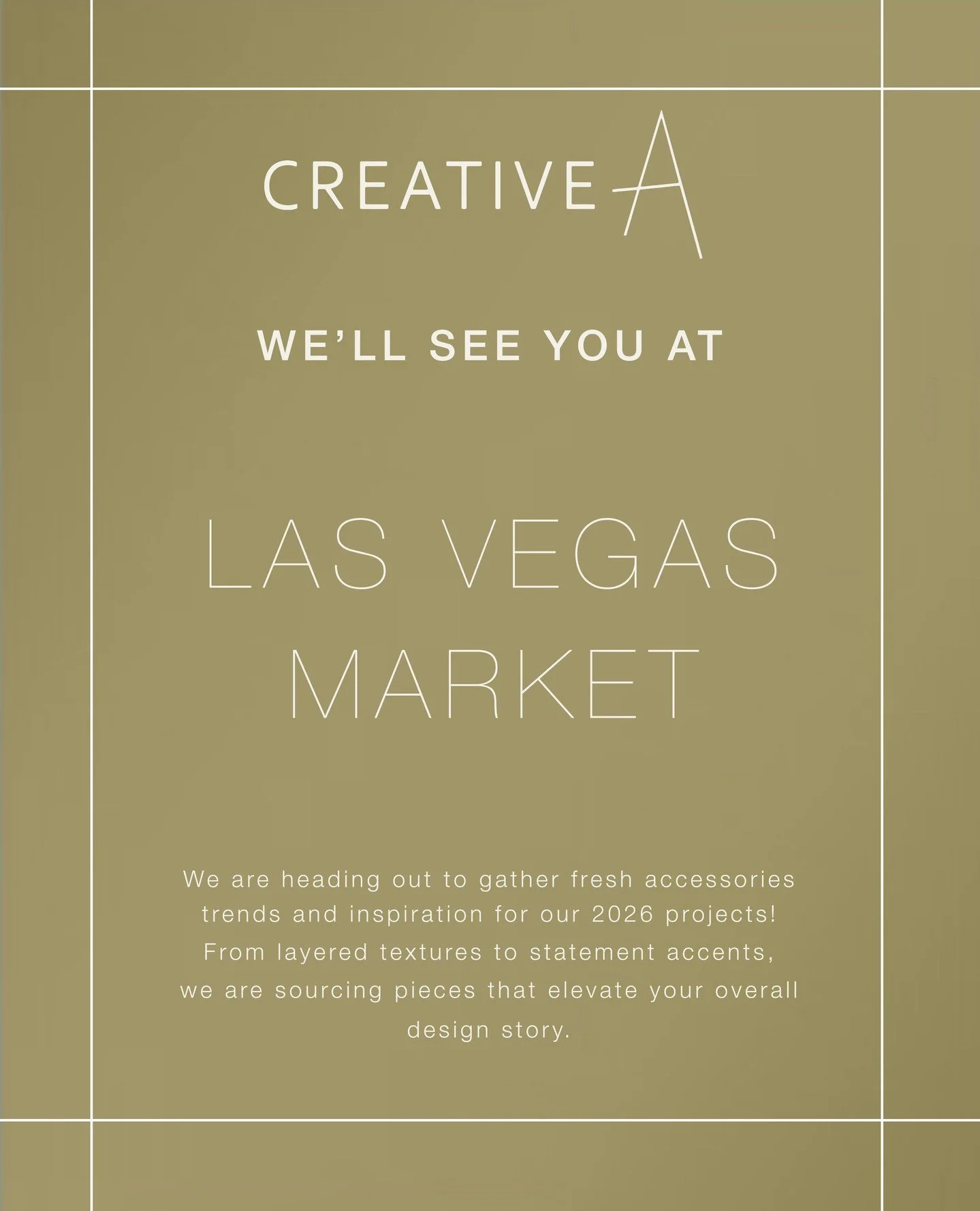 We are heading out to gather fresh accessories trends and inspiration for our 2026 projects! Reach out to Maddison to connect at the market! Maddison@creativea.com