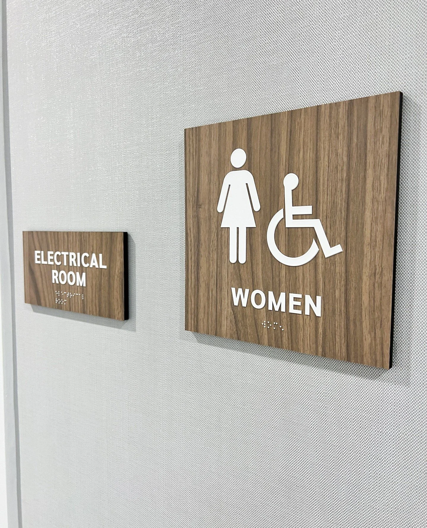 One final detail from Lockton &mdash; because even the most overlooked elements deserve attention. ⁠
ADA signage doesn't have to be an afterthought &mdash; and this project is proof. We designed and fabricated ADA compliant signage that matches the f