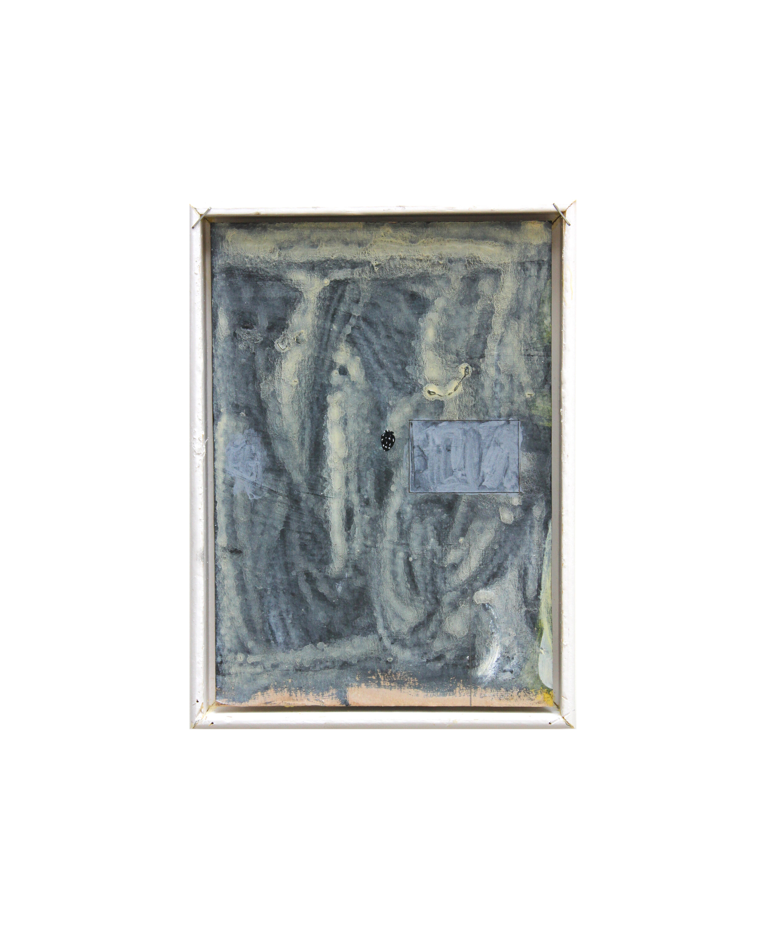 Untitled, 2017, gouache and pencil on board, white artist frame, 8 ½ x 6 ¼ x 1 1/16 inches
