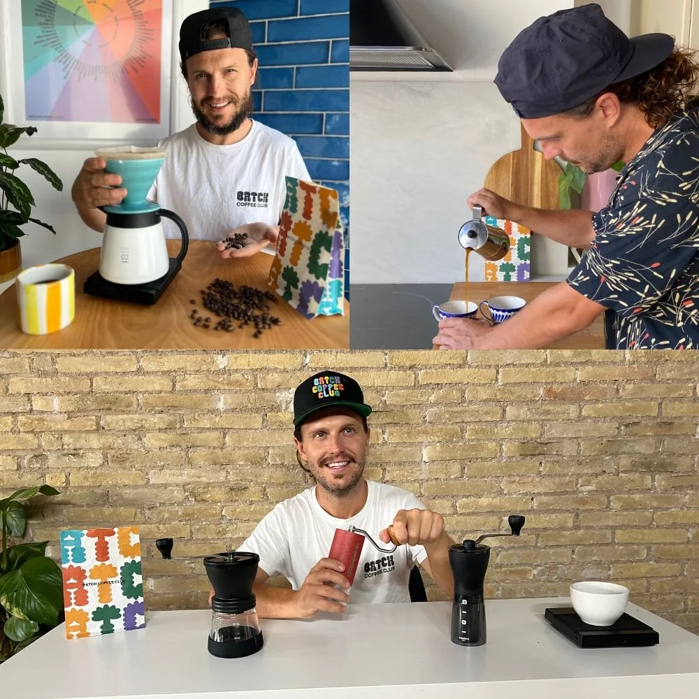 Tom using coffee scales