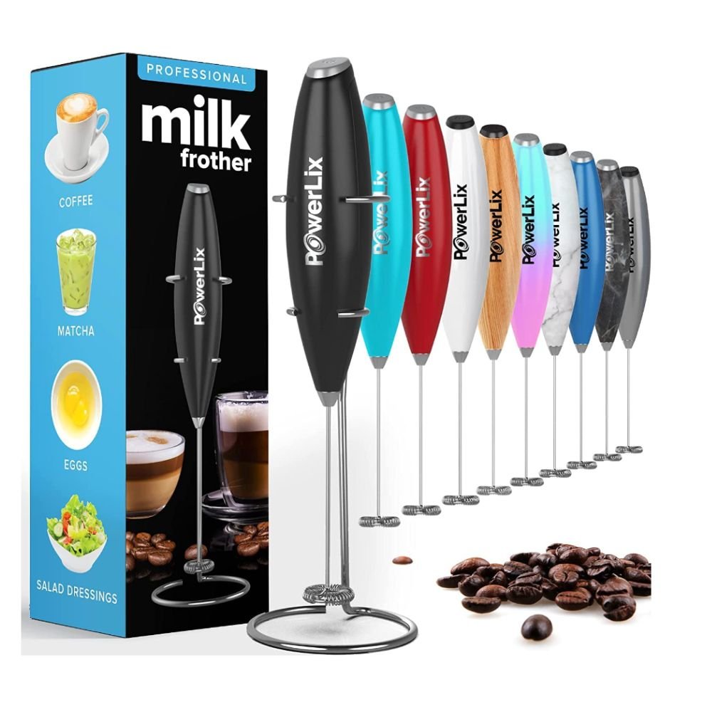 LEAQU Milk Frother Whisk Handheld Battery Operated Electric Coffee
