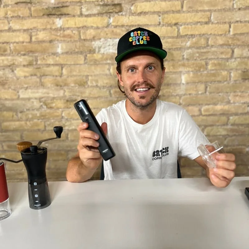 Tom using Hario Electro Solo