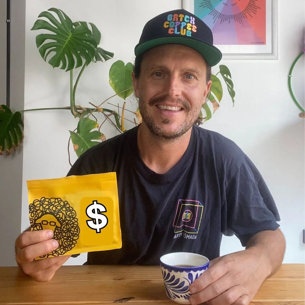 Tom with the most expensive coffee in the world