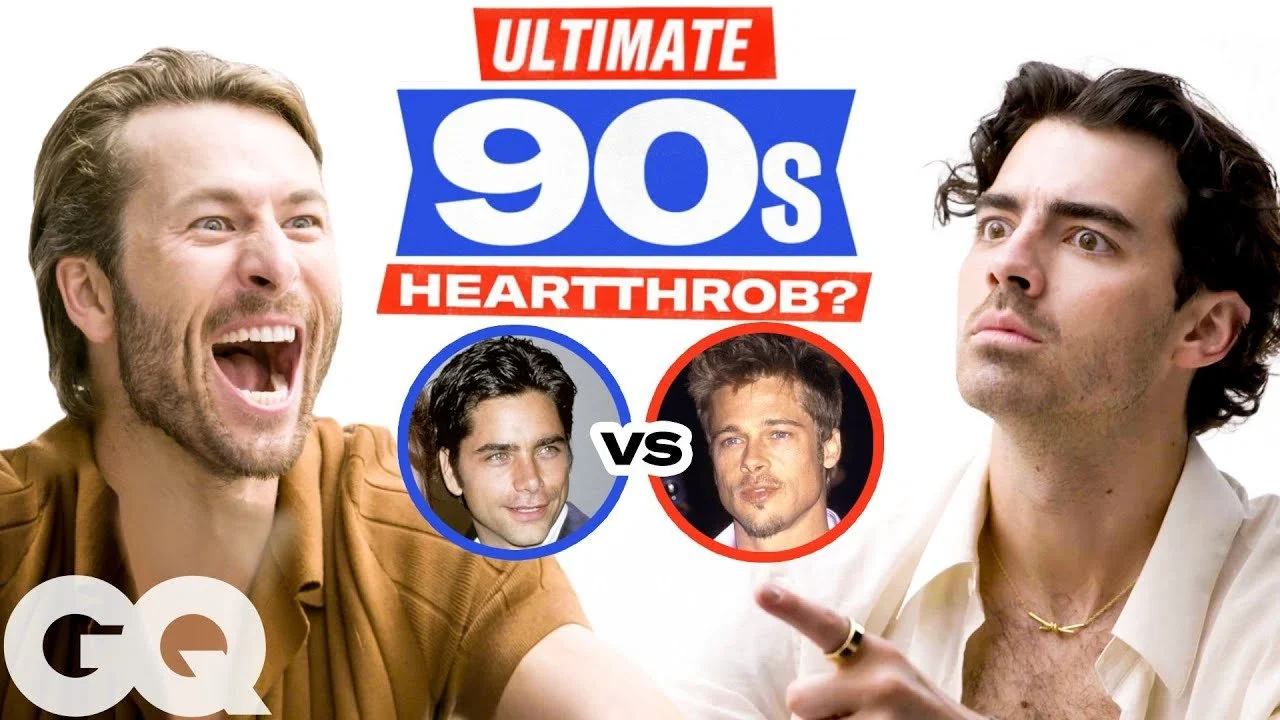 Joe Jonas & Glen Powell Debate the Ultimate 90s Heartthrob: Brad Pitt vs. John Stamos