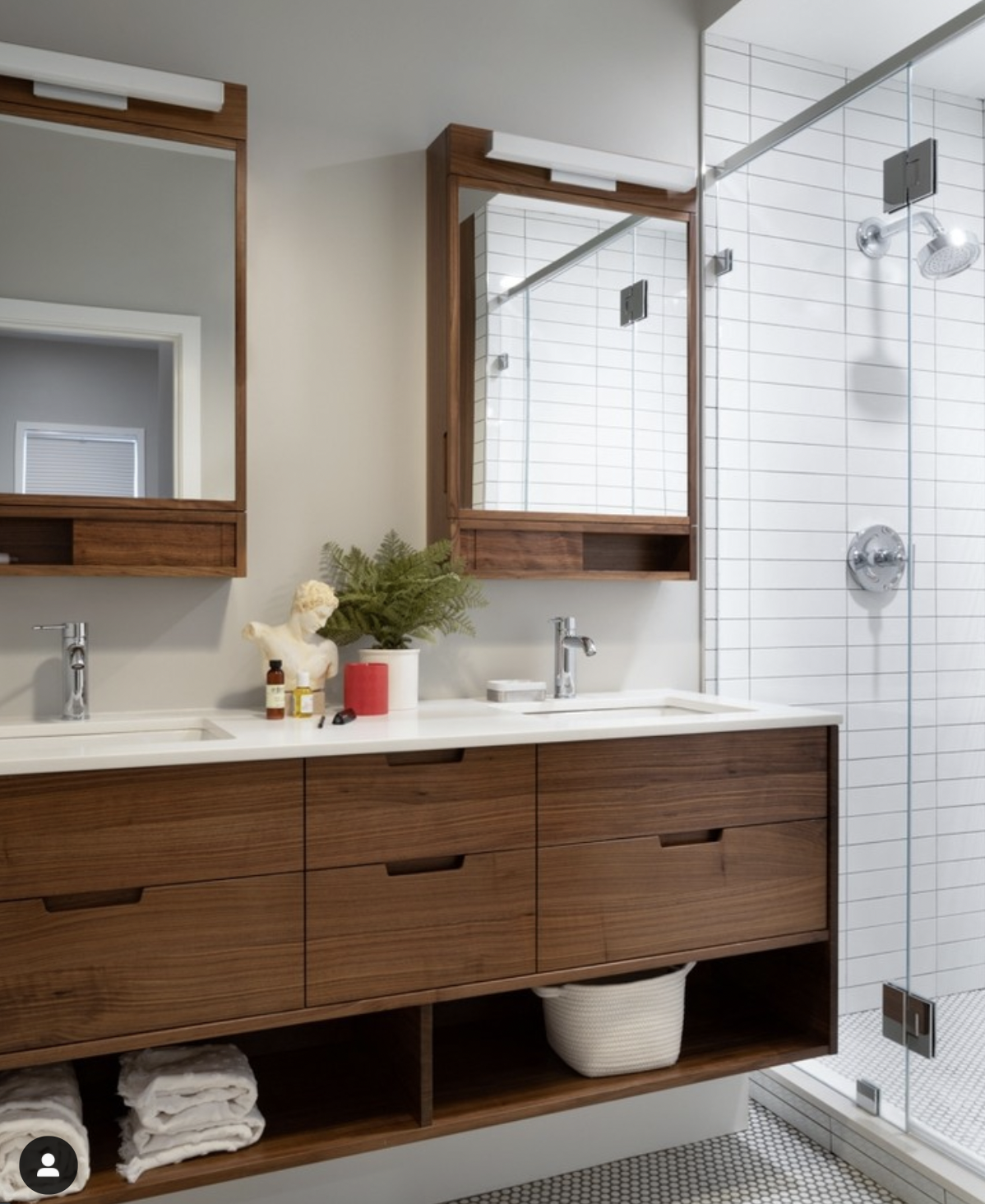 Walnut + White Tile = Always Classic