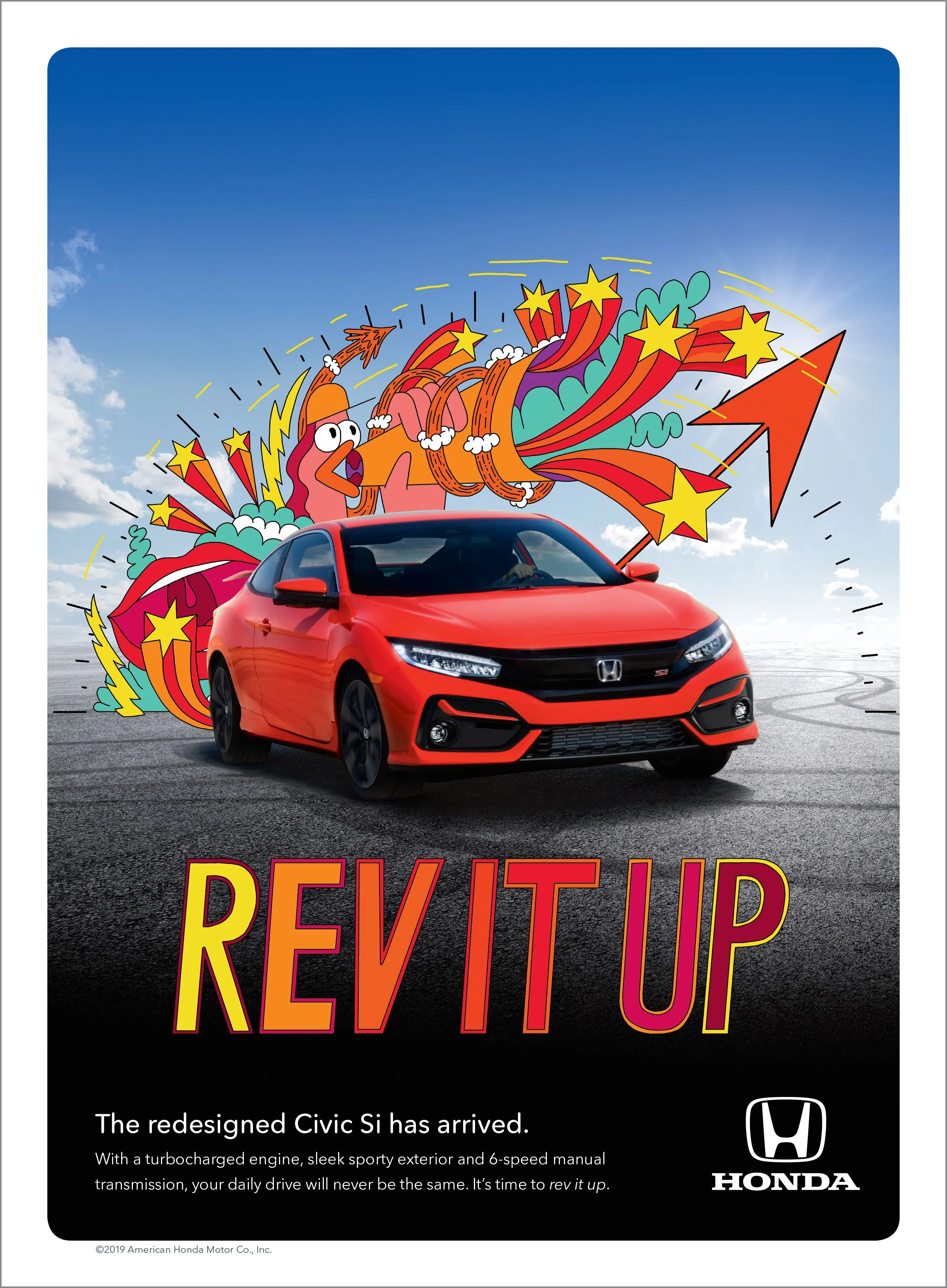 Honda Civic Si "Rev It Up" Print Single