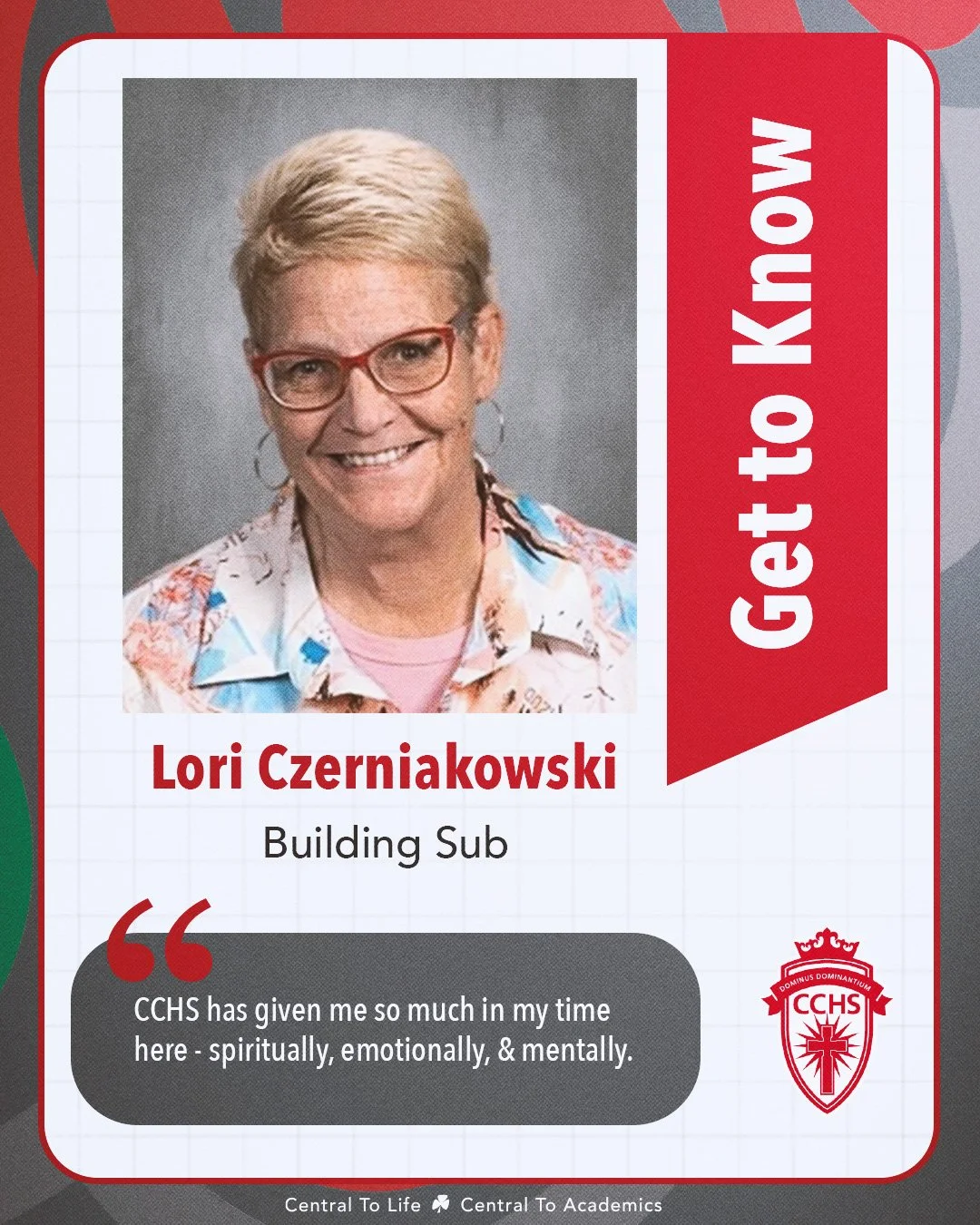 Get to Know CCHS Staffulty Member - Lori Czerniakowski