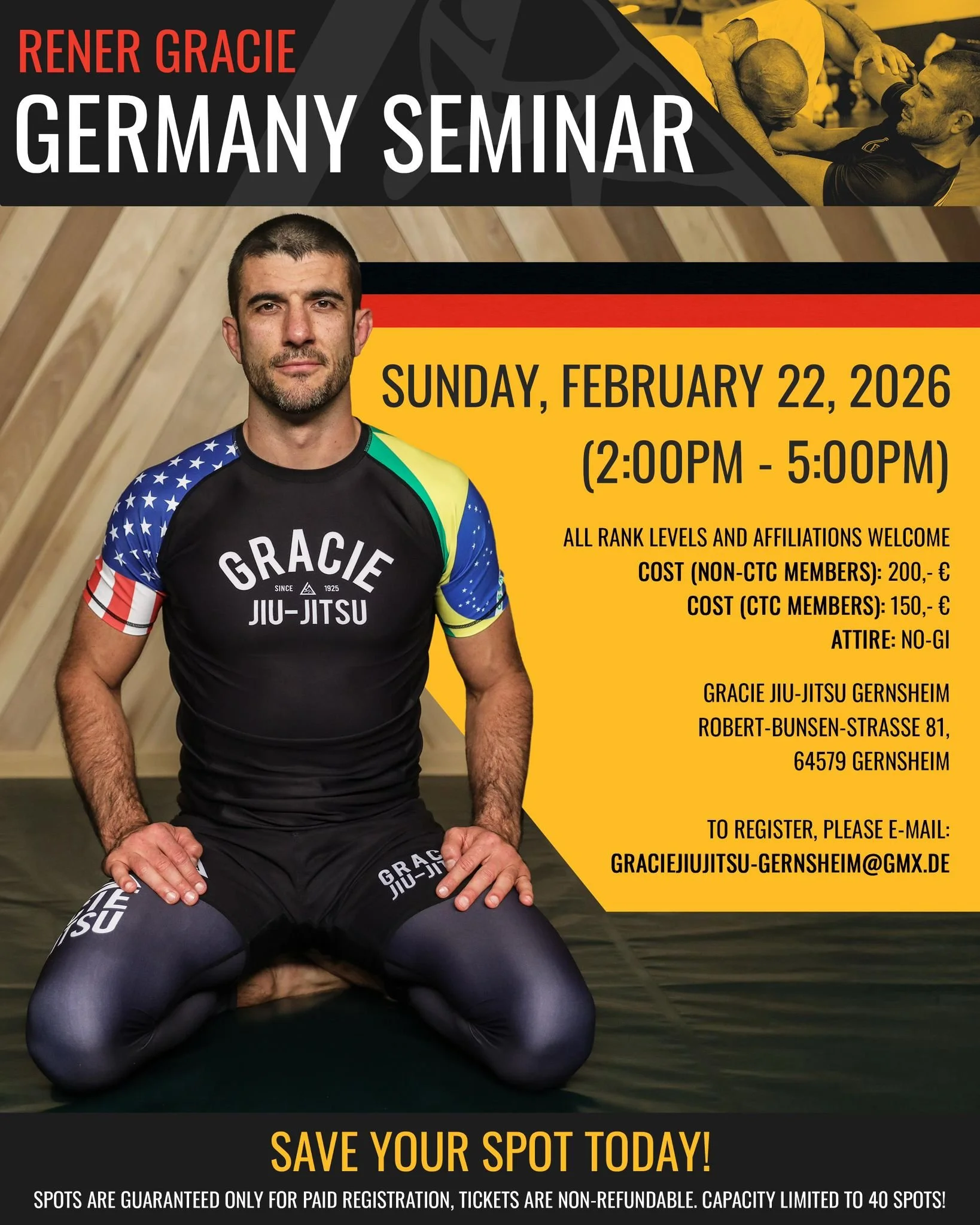 Rener Gracie - Germany Seminar - AUSVERKAUFT