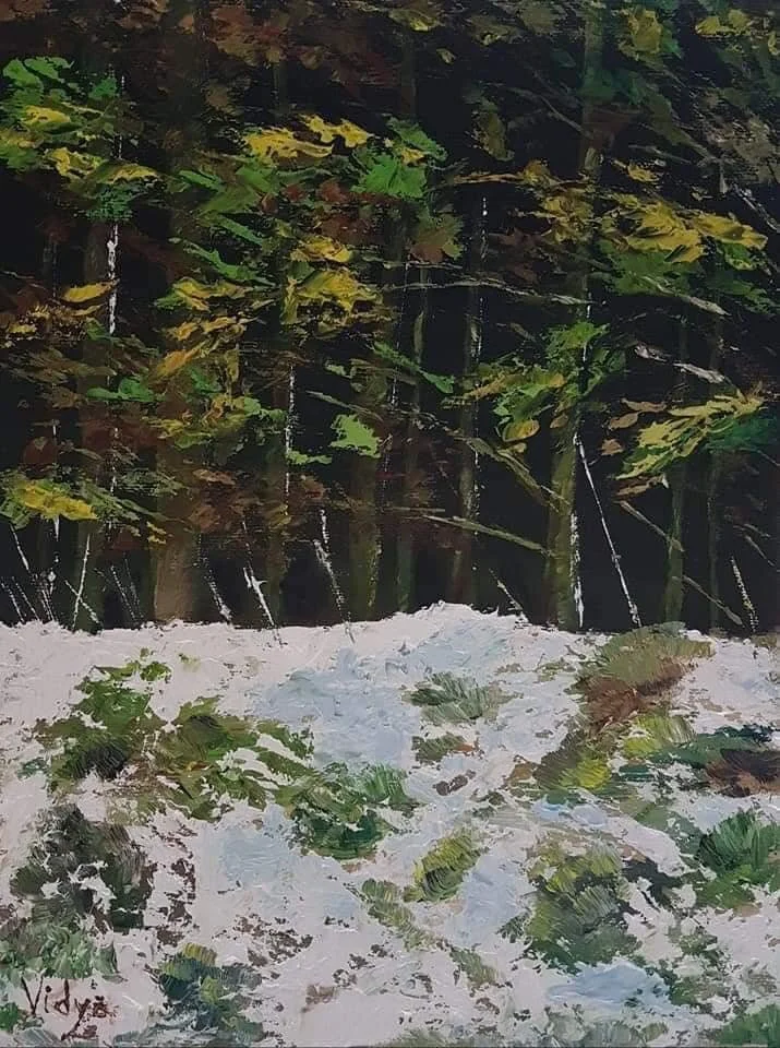 Snowscape in Acrylics - Facilitated by Silver Talkies, Bangalore