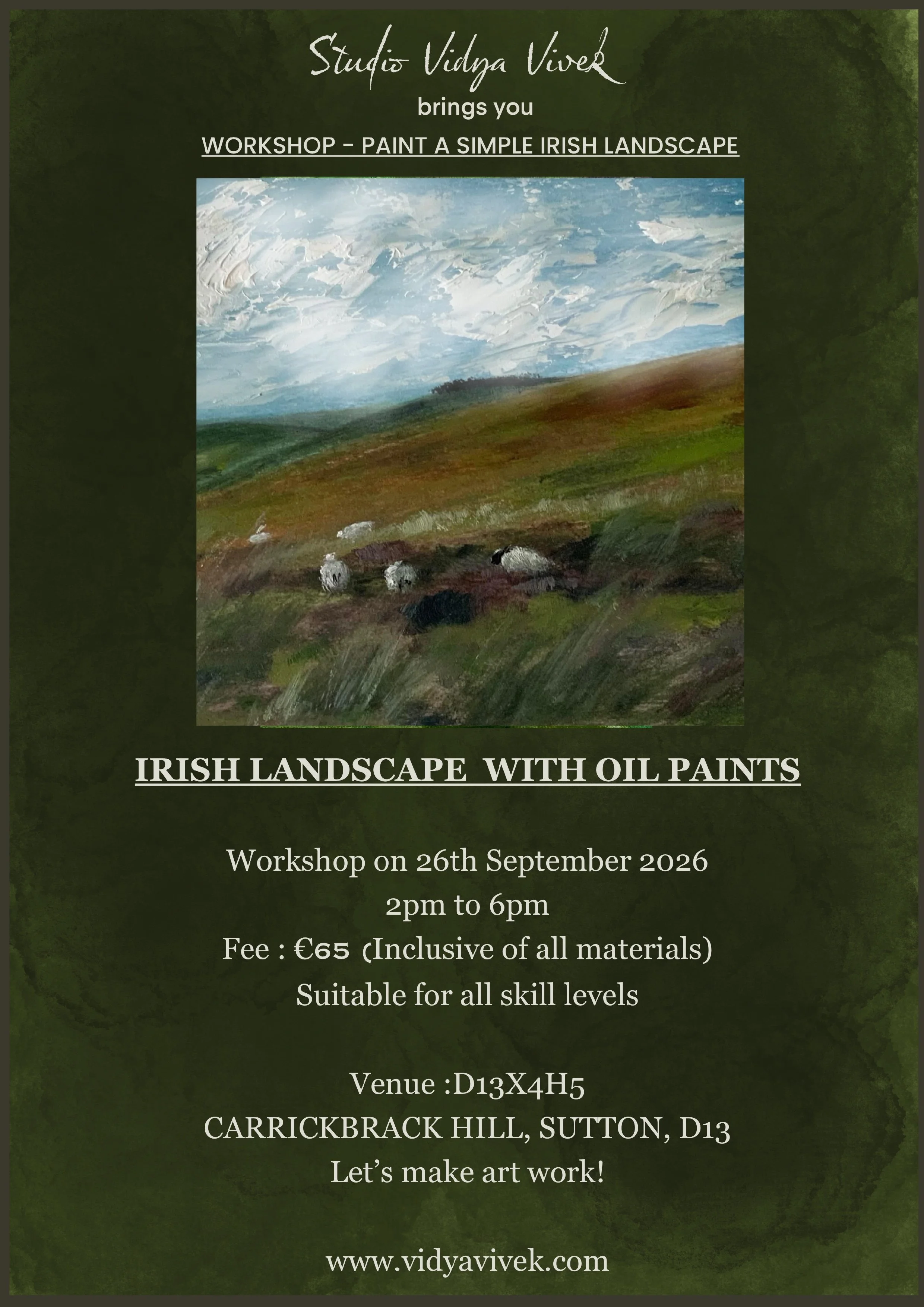 IRISH LANDSCAPE WITH OIL PAINTS