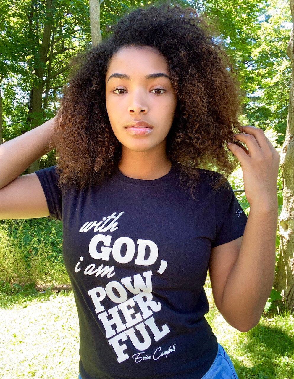 With God I am Powherful-Black - Erica Campbell Collection