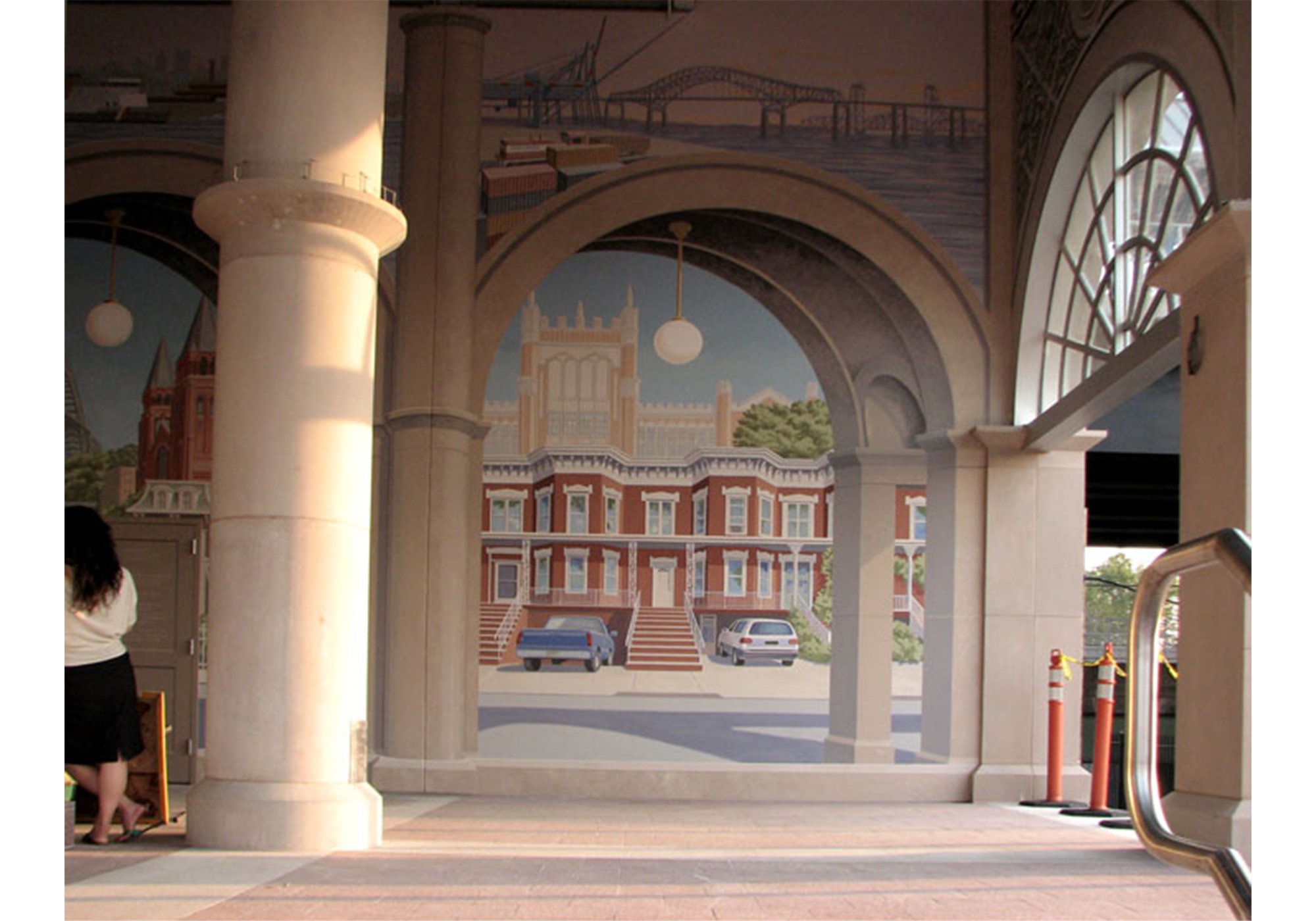 Light Rail Station, Bayonne, N.J. for Richard Haas and Evergreene Architectural Arts