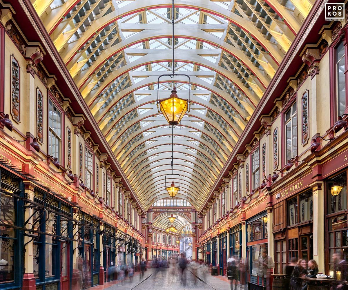 The Victorian architecture of Leadenhall Market, a premier shopping destination for the modern gentleman near our City barbershop.