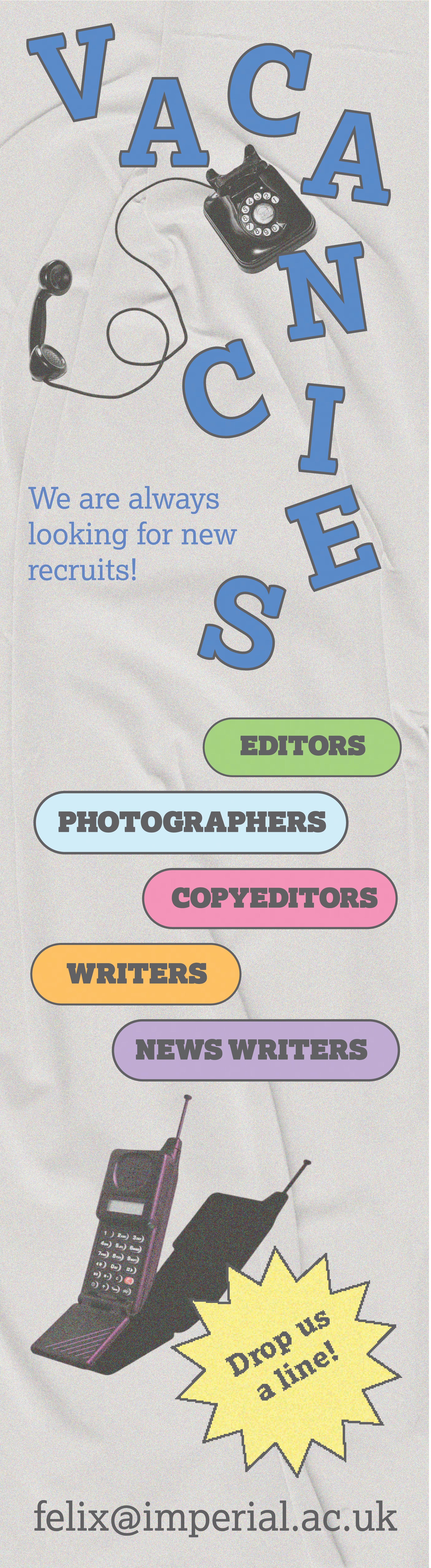 Ad design for Felix, Imperial College’s student-led newspaper