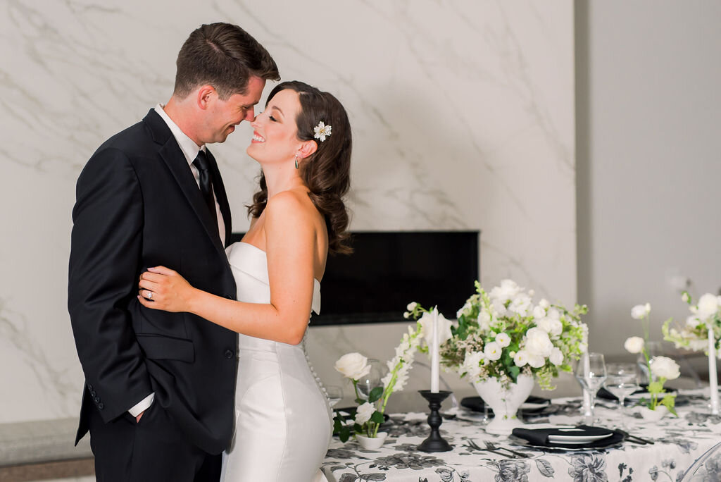 Soft glam waves for this modern wedding in northern Virginia