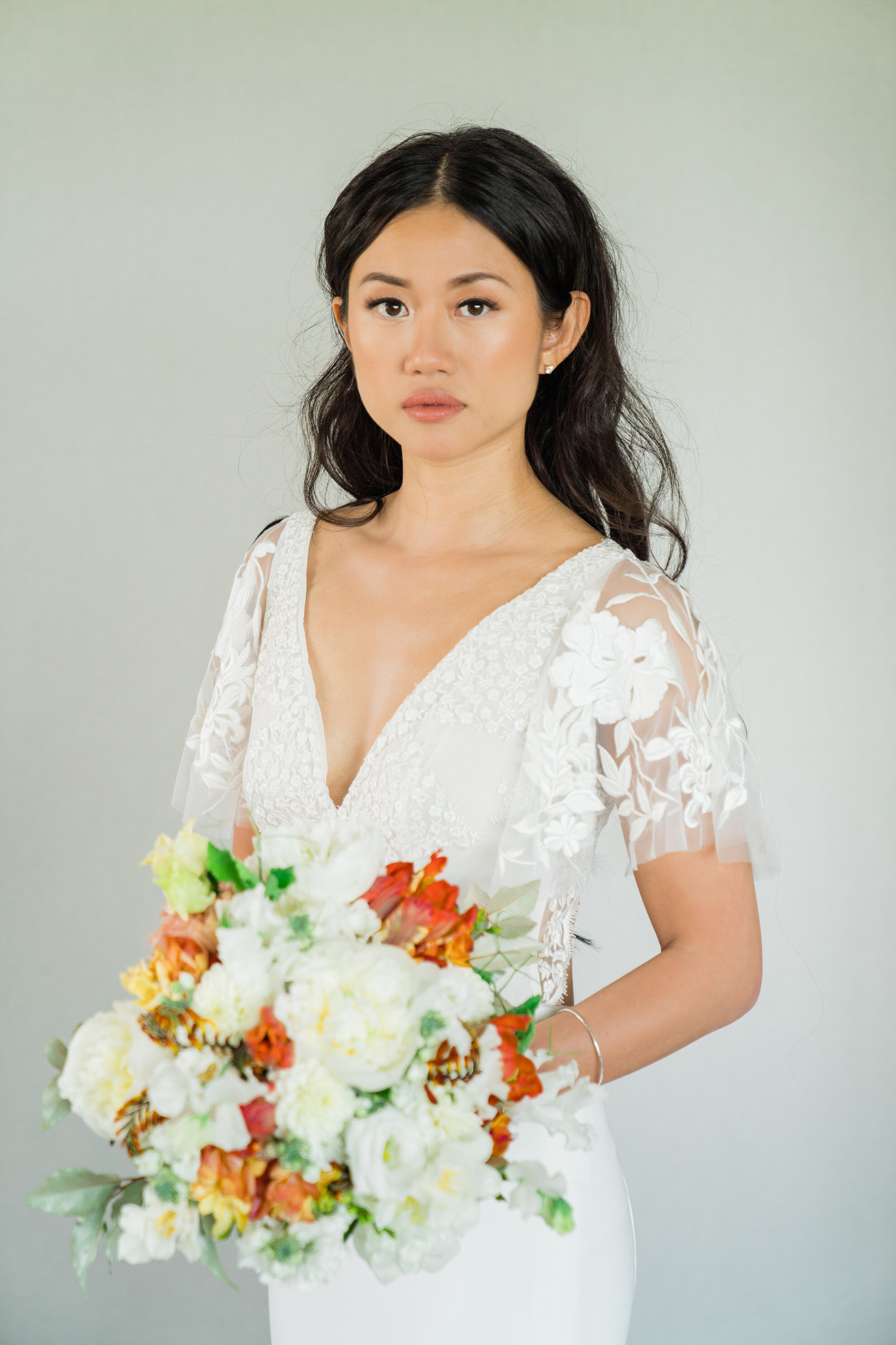 Editorial bridal hair and makeup on Asian bride in Northern Virginia