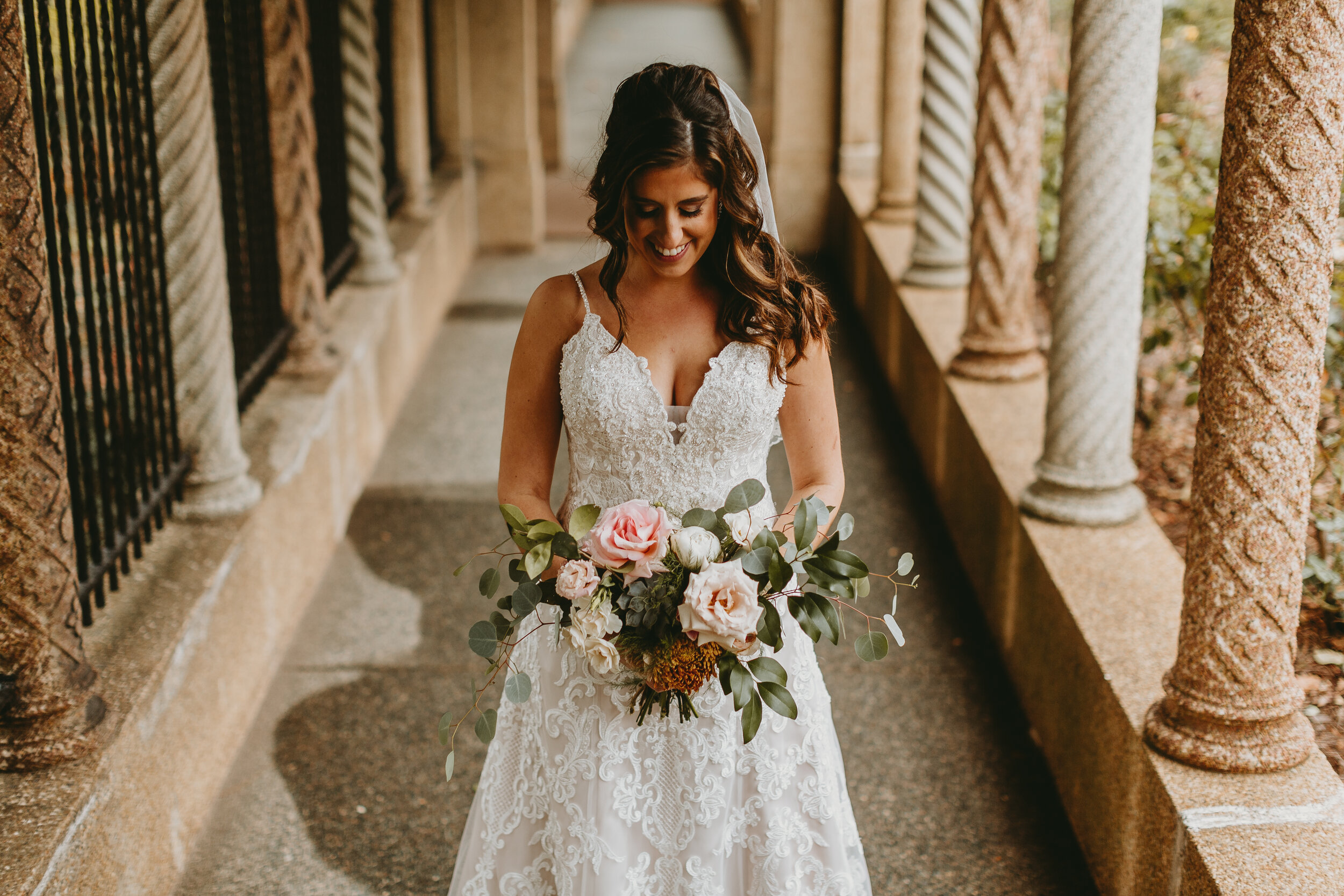 Bride to be after receiving hair and makeup services at St.Francis Hall in Washington DC