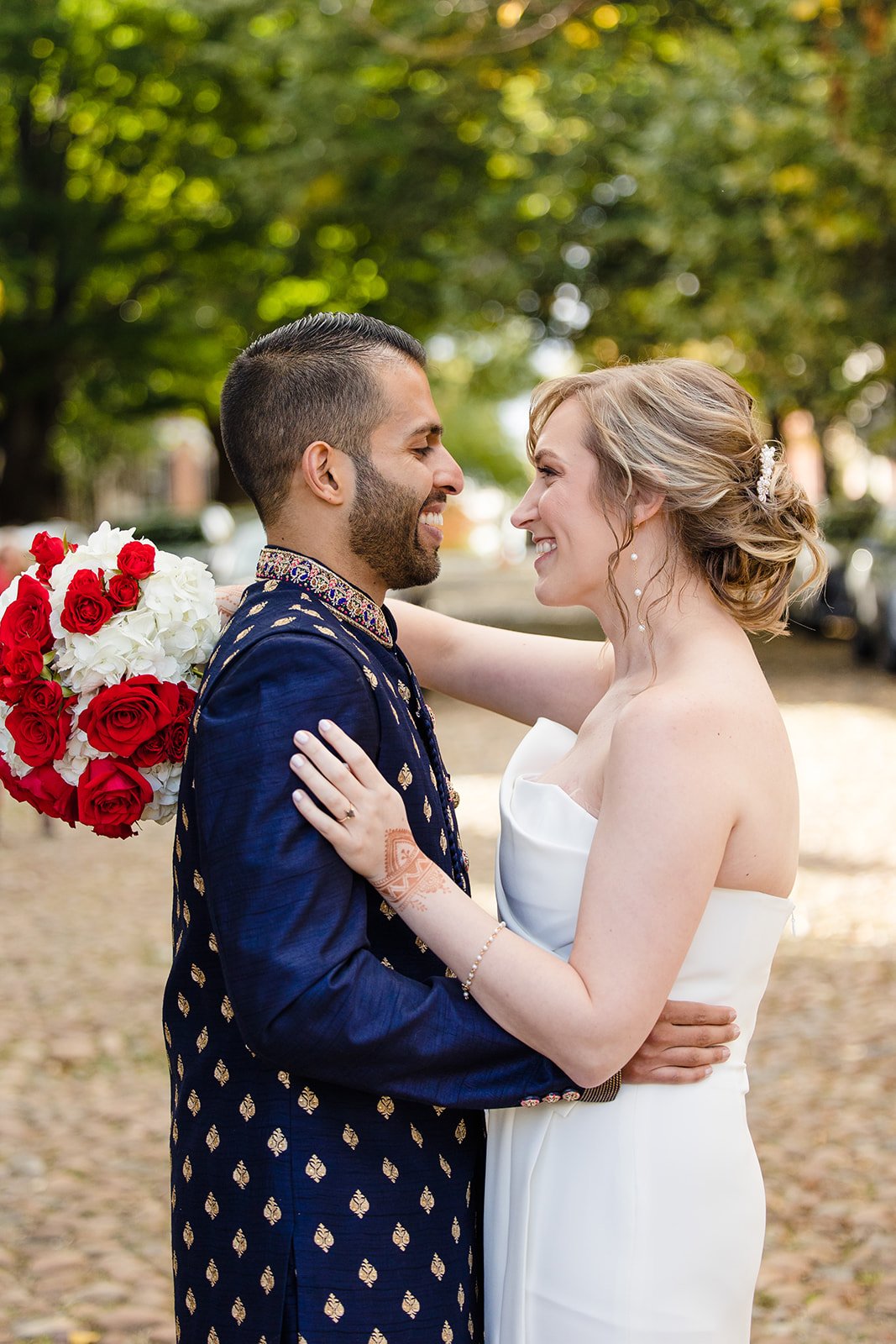 Indian fushion wedding in Alexandria Virginia with Bridal updo by The Stylist Abroad