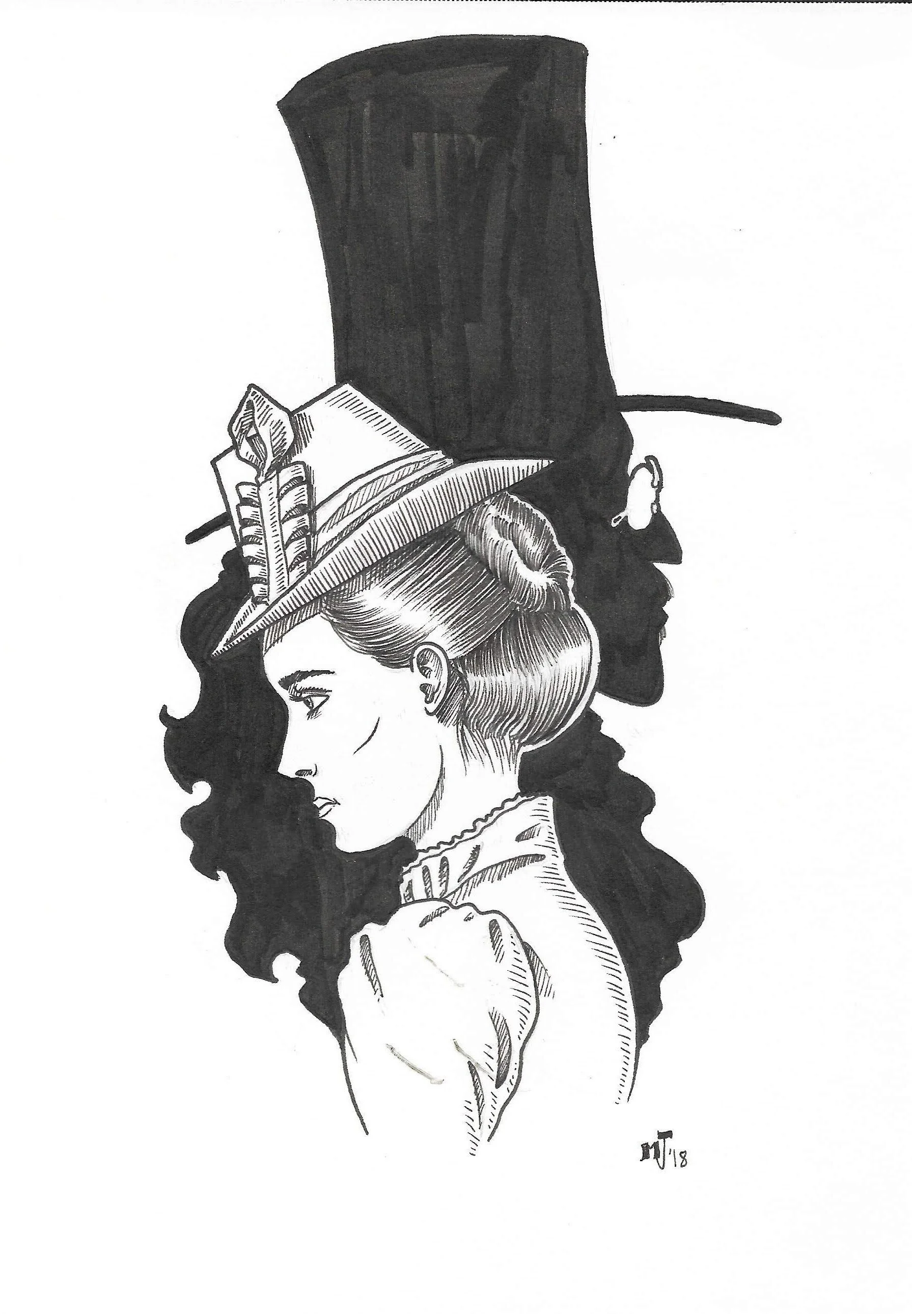 Minna and Dracula-Drawing