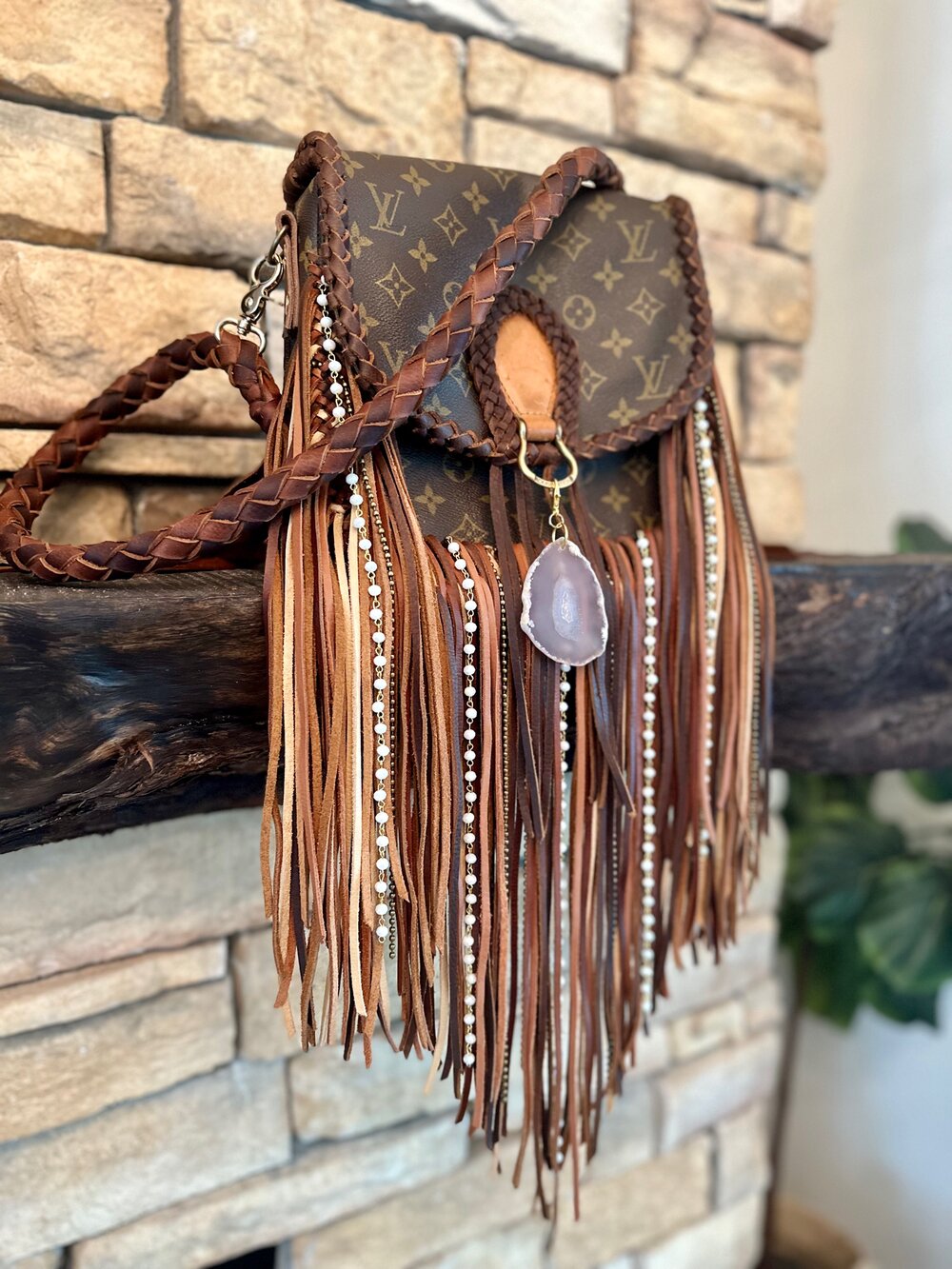 The Austin Bag large black and brown — Classic Boho Bags